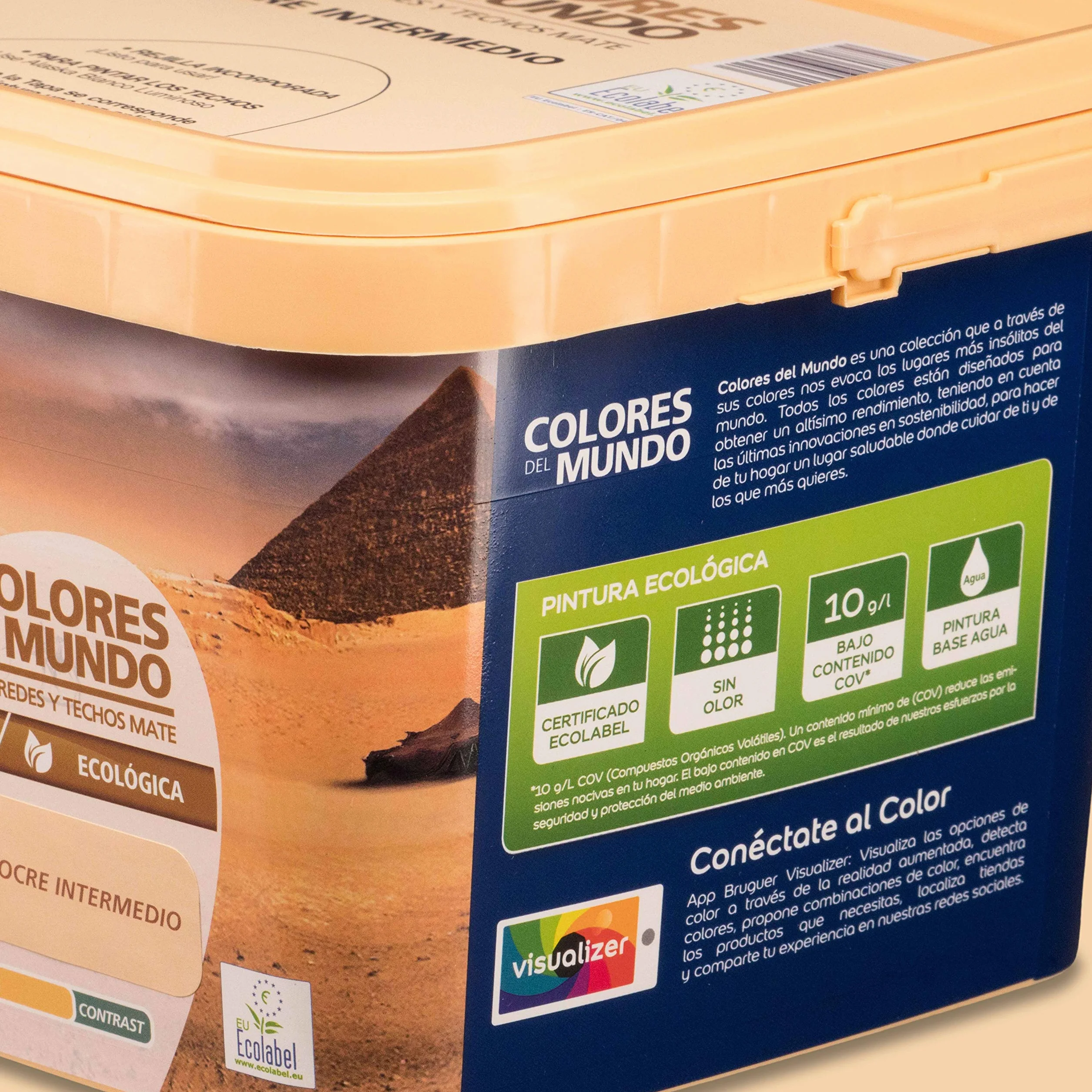 Bruguer Colores del Mundo Pintura para paredes monocapa Egipto Ocre Intermedio 4 L