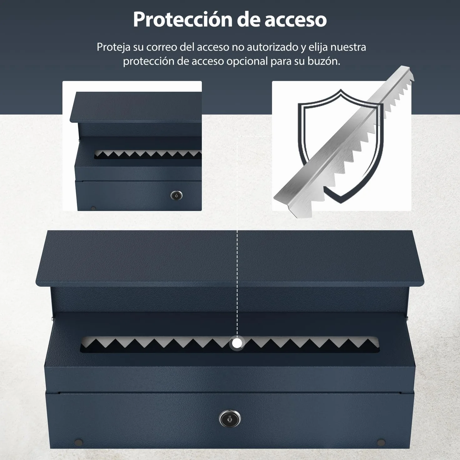 Buzón con Compartimento para periódicos en Antracita RAL 7016 – Buzón de Correo Personalizado de Acero Inoxidable Placa para Nombre de Calle – Buzón de Pared con candado y