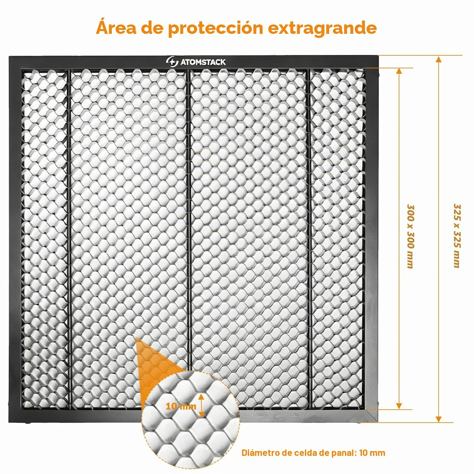 ATOMSTACK F2N Láser Panal de abeja 300 x 300 mm Metal Honeycomb Protector de mesa universal para máquina de grabado láser Swift CO2 Diodos Laser Disipación del Calor