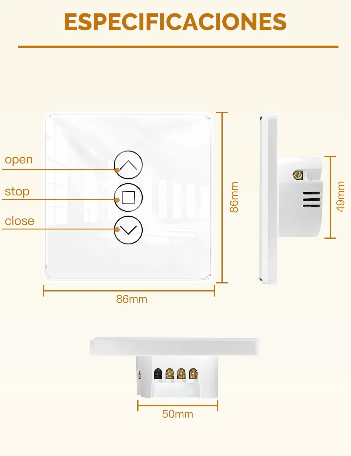 MOES Interruptor de Persianas Inteligente WiFi 2.5D, Control de Persianas con Ajuste de Porcentajes, Temporizador y Control por Voz, Compatible con Alexa y Google Home, Requiere Cable Neutro 4 PCS