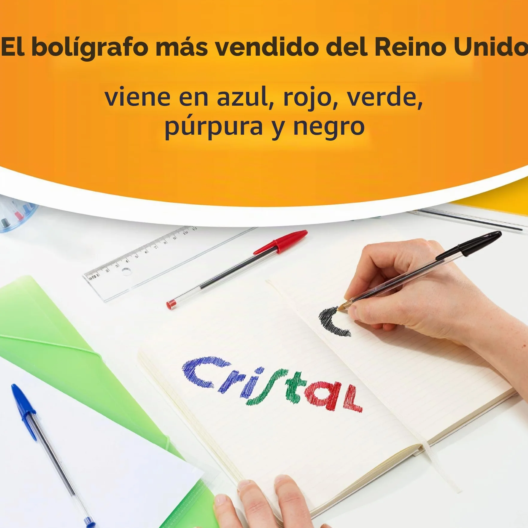 Bic Cristal Original Bolígrafos Punta Media 1,0 mm Negro Caja 50 Unidades