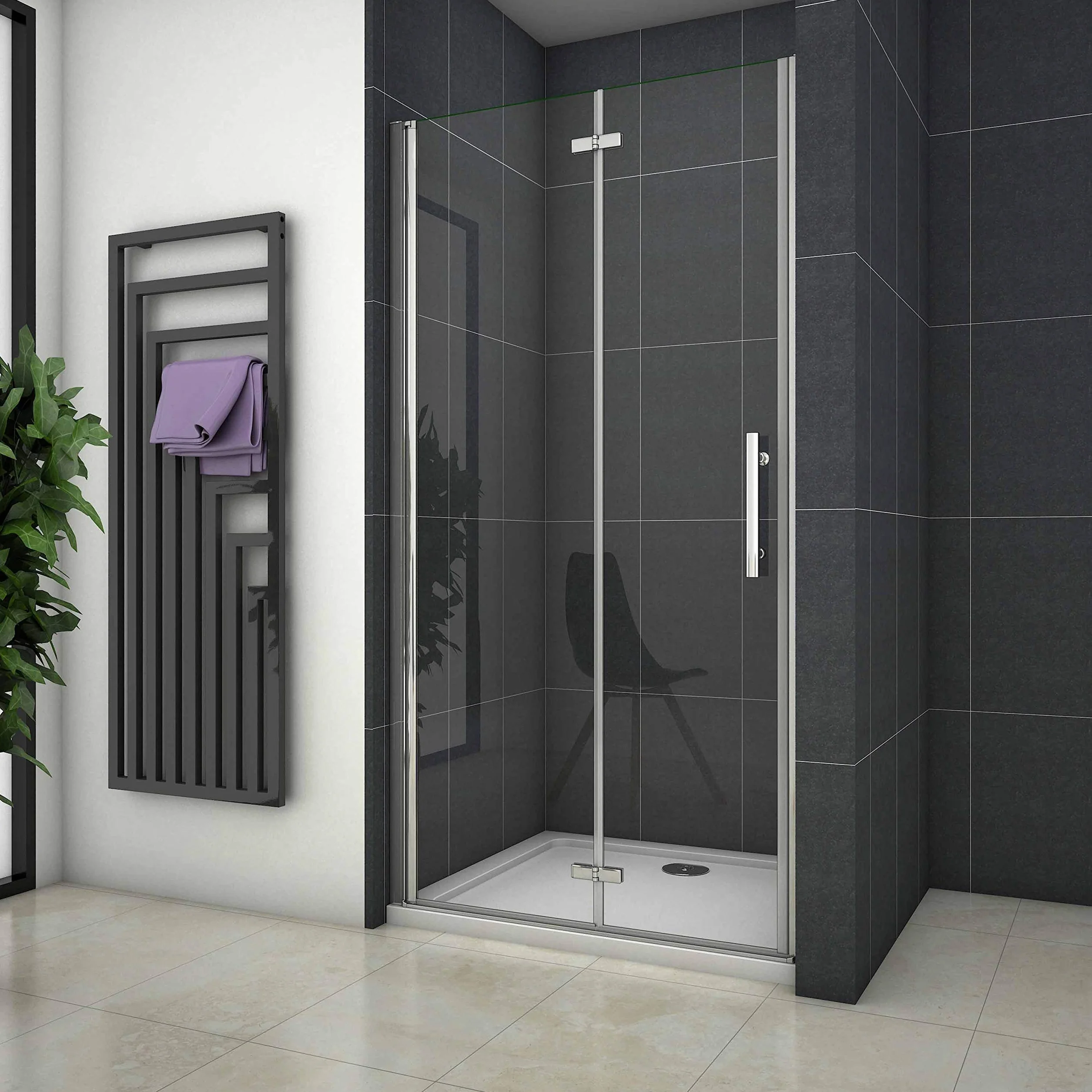 Mamparas de Ducha Puerta Plegable Cristal 6mm Antical 100x185cm