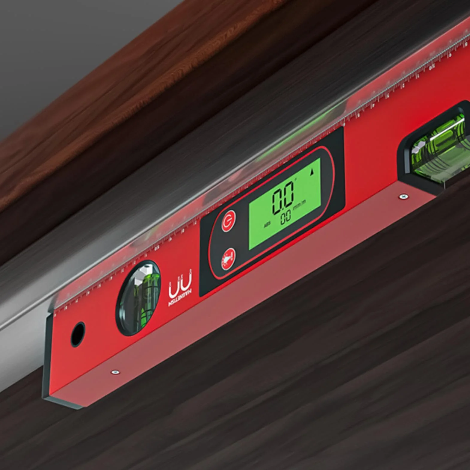 Nivelador de espíritu, regla niveladora de pantalla LED, nivelador de construcción de 3 burbujas, herramienta niveladora vertical ligera para renovaciones del hogar, trabajos de construcción