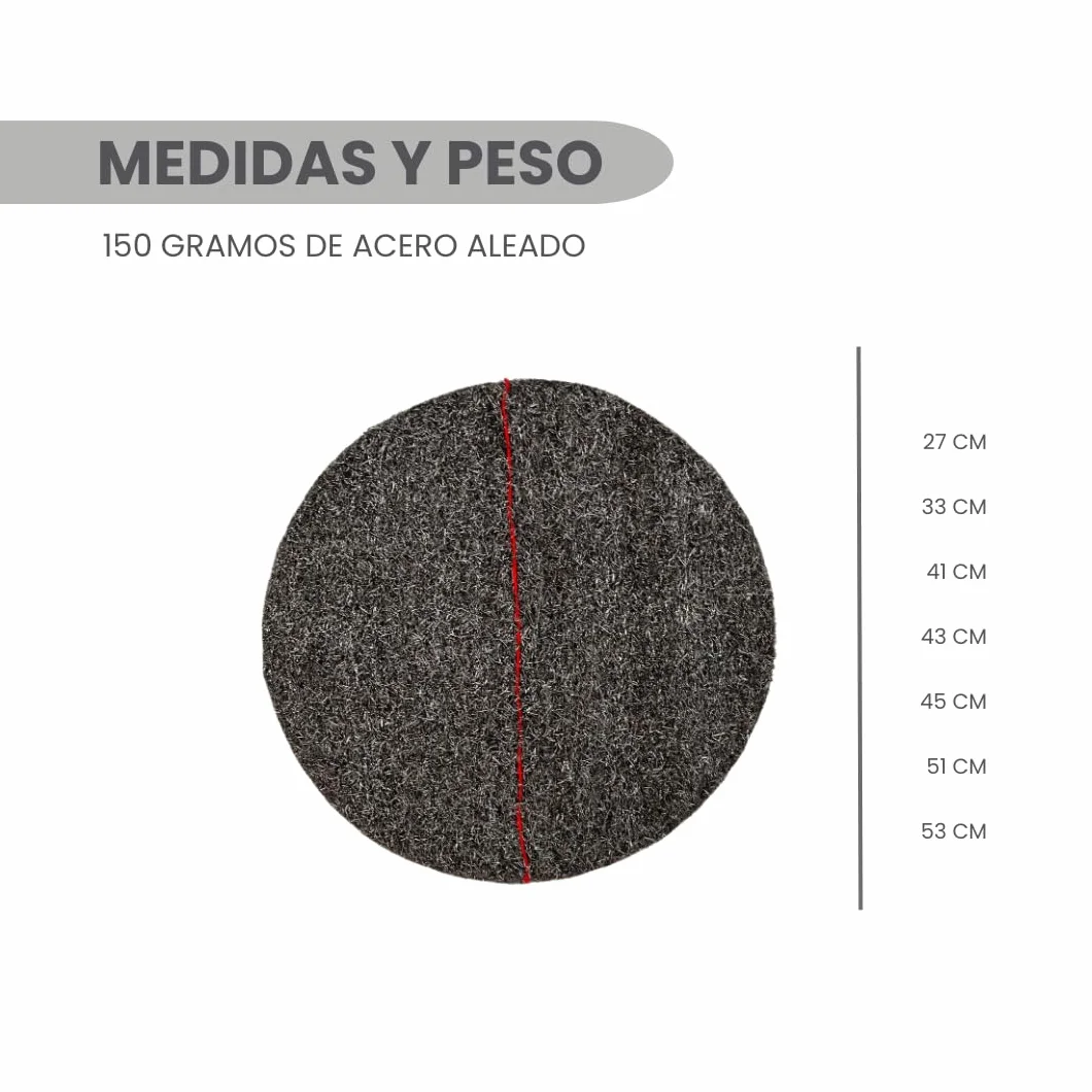 DISCO CRISTALIZADOR DE LANA DE ACERO PREFABRICADO cristalizar, pulir, limpiar (21"/53cm, Rojo)