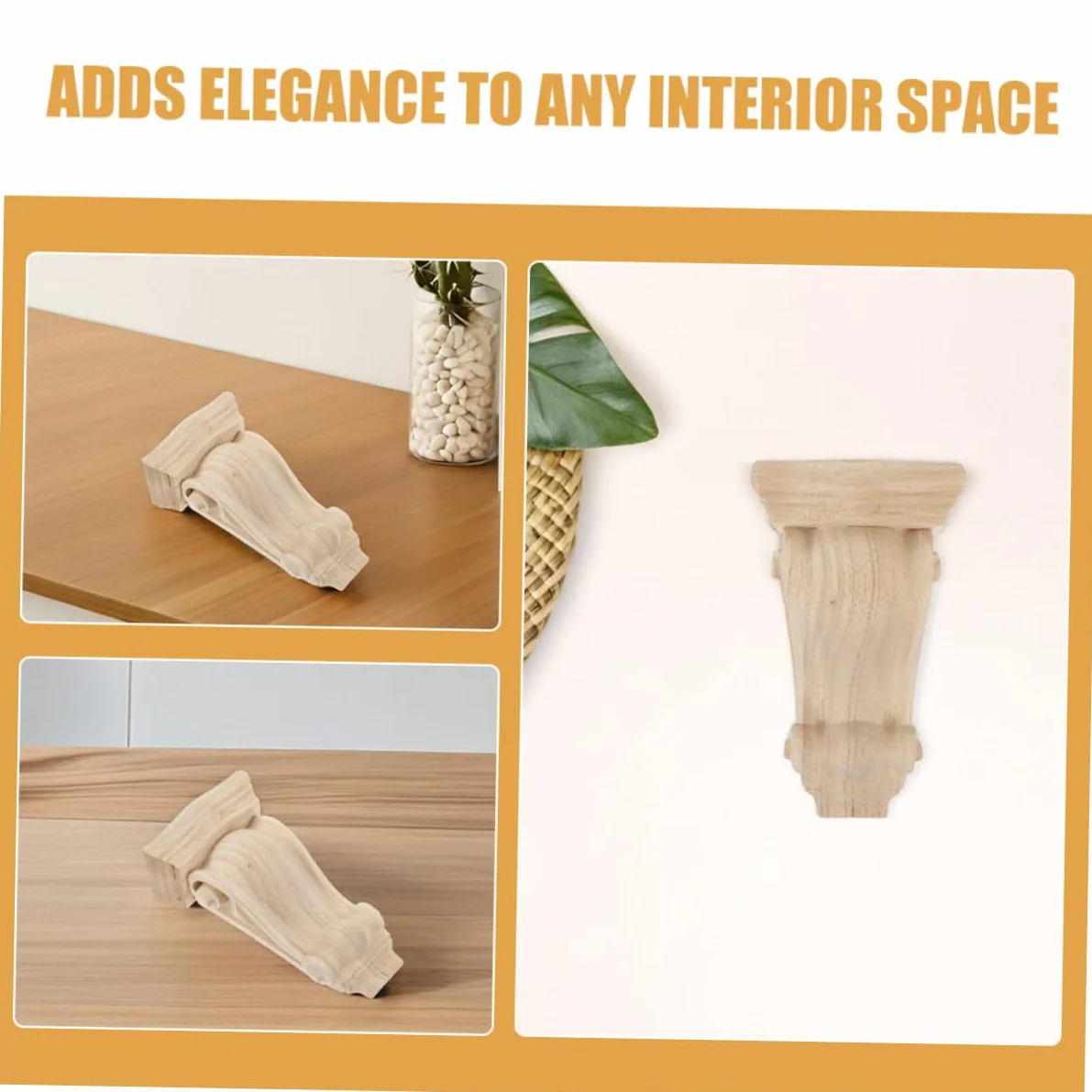 Ménsulas de Madera Tallada Estilo Europeo Detalles Hechos a Mano, Diseño Elegante y Fácil Instalación para Chimeneas y Muebles, Pack de 2 Unidades