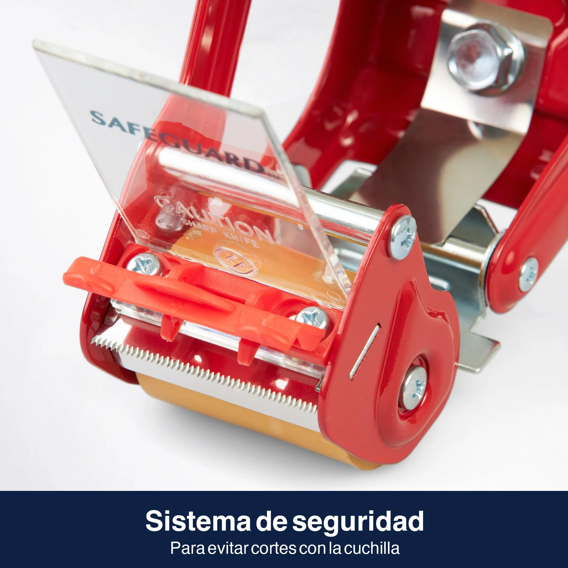 Precifilm Dispensador de Cinta Adhesiva Precintadora Manual 50 mm Metal Roja