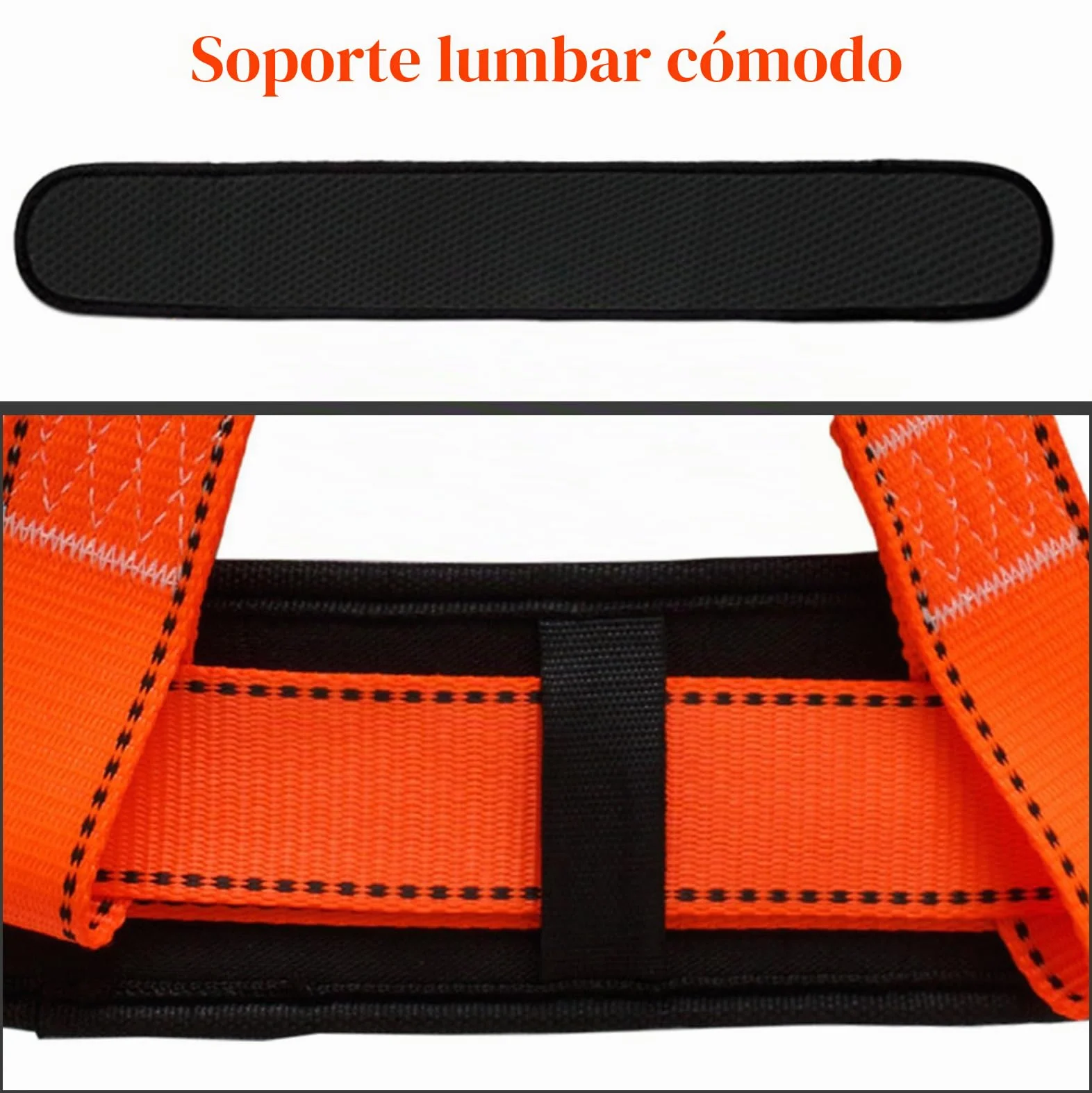 Kit de Arnés de Seguridad Anticaídas, 100 kg, Soporte Vientre Engrosado, Hebilla Grande 1,6 m