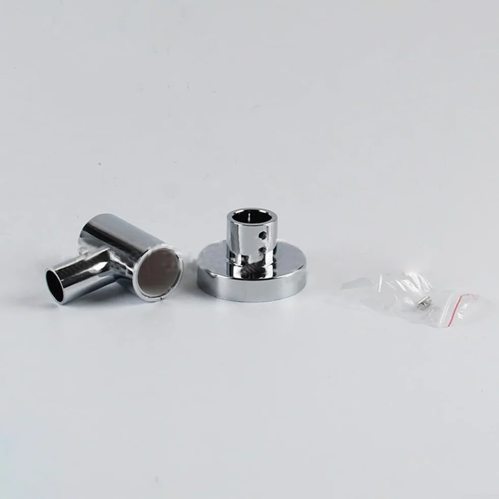 Soporte de Pared para Barra de Ducha de 25 mm, Resistente y Duradero en ABS, Fácil Instalación, Accesorio de Baño en Color Plateado