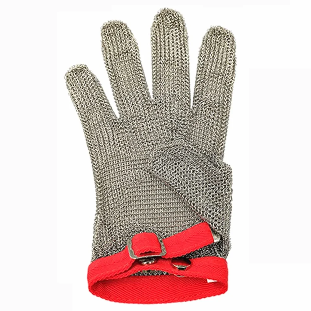 Guantes de Trabajo Anticorte Guantes anticorte de cota de malla de Metal, guantes a prueba de puñaladas for trabajos de seguridad tallados en madera for manos izquierdas y derechas (Size : A pack of