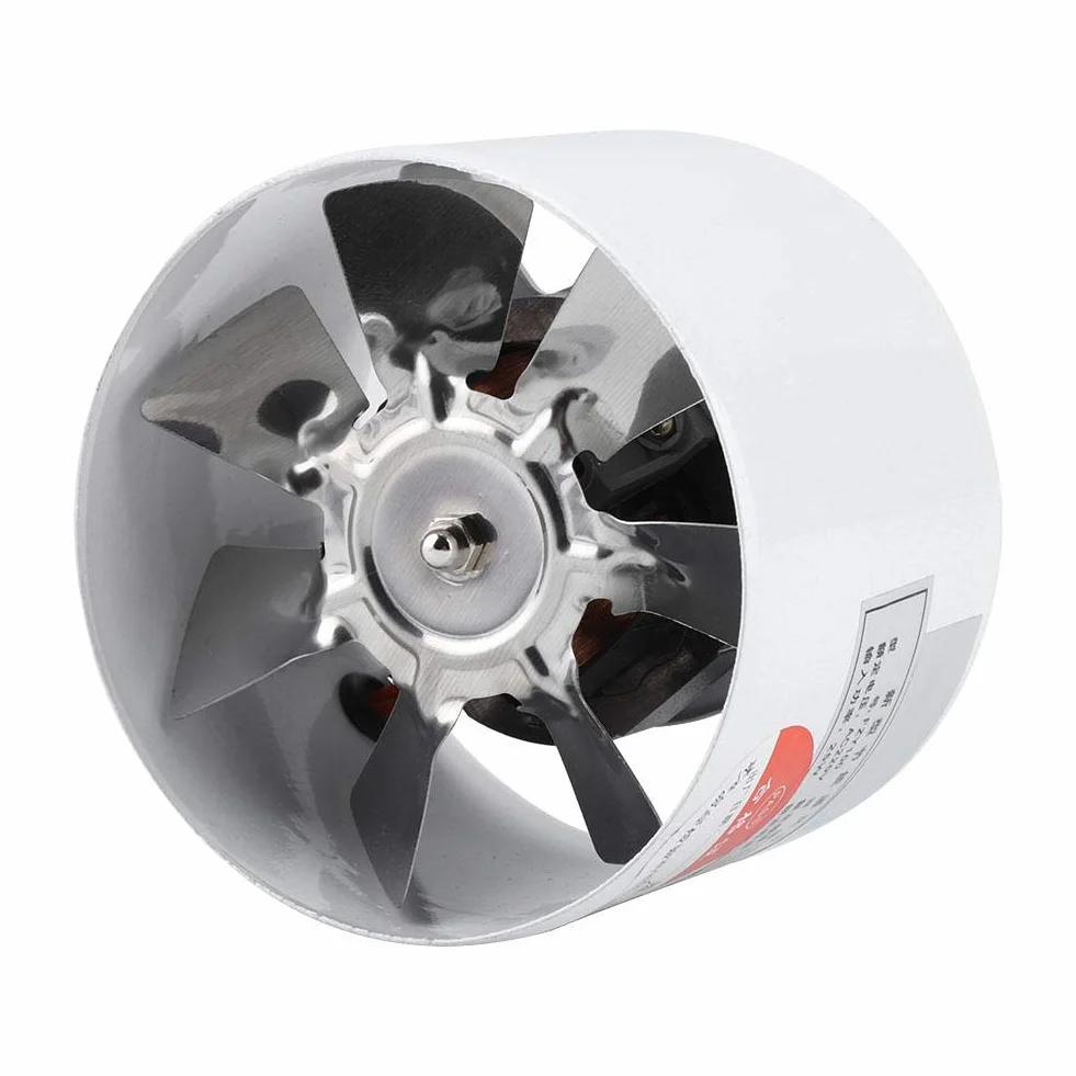 Ventilador de escape de 25W 220V 95mm Ventilador de tubería de consumo de energía montado en la pared con bajo ruido para cultivo hidropónico Carpa Baño Cocina Garaje Suministro de ventilación de aire