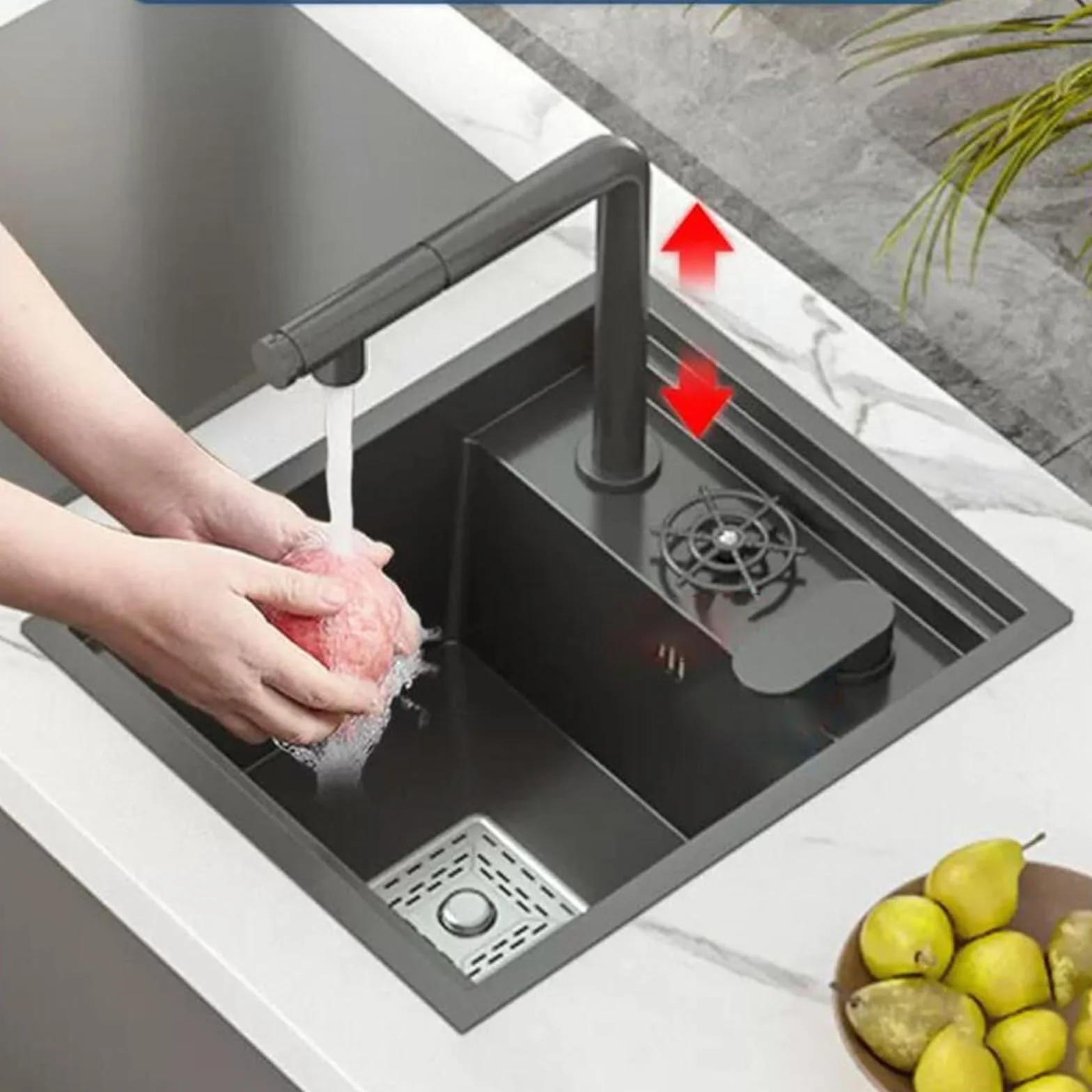 Bricolaje Fregadero Oculto Para Cocina Con Barra RV Fregadero Pequeño Acero Inoxidable Con Tapa Grifo Elevable Sifón Lavabo Lavar Las Manos Y Las Verduras Al Aire Libre Tipo Estudio Balcón herramienta