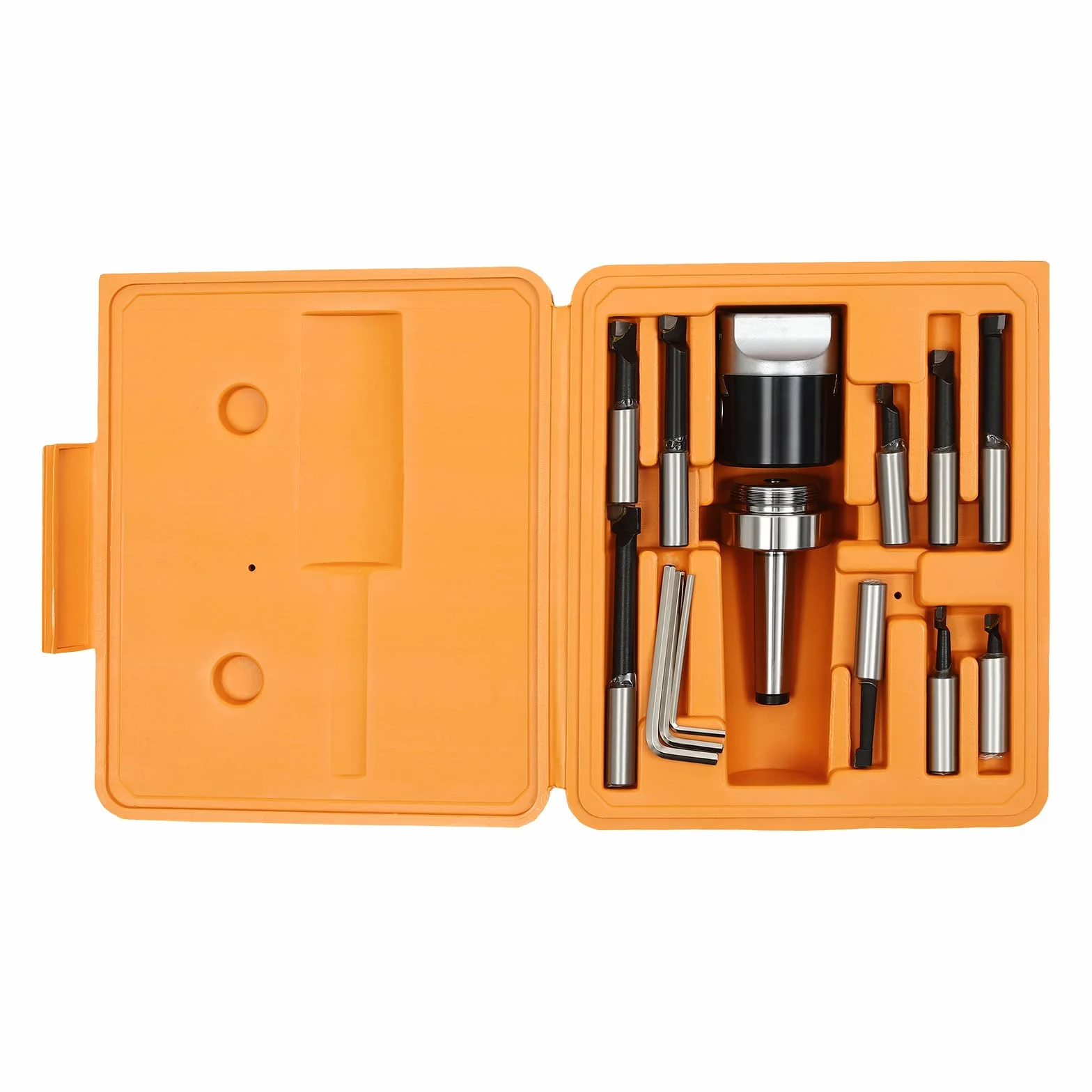 Juego de cabezales de taladro, accesorios para fresadora, juego de herramientas para fresadoras y taladros, cabezal de extracción MK2 M10 / 50 mm con barras de taladro, fresadora + estuche