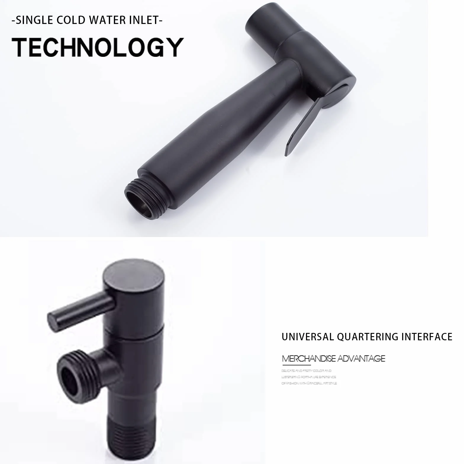 LOSCHEN Pulverizador de Bidé Inodoro Acero Inoxidable Shattaf (Negro)