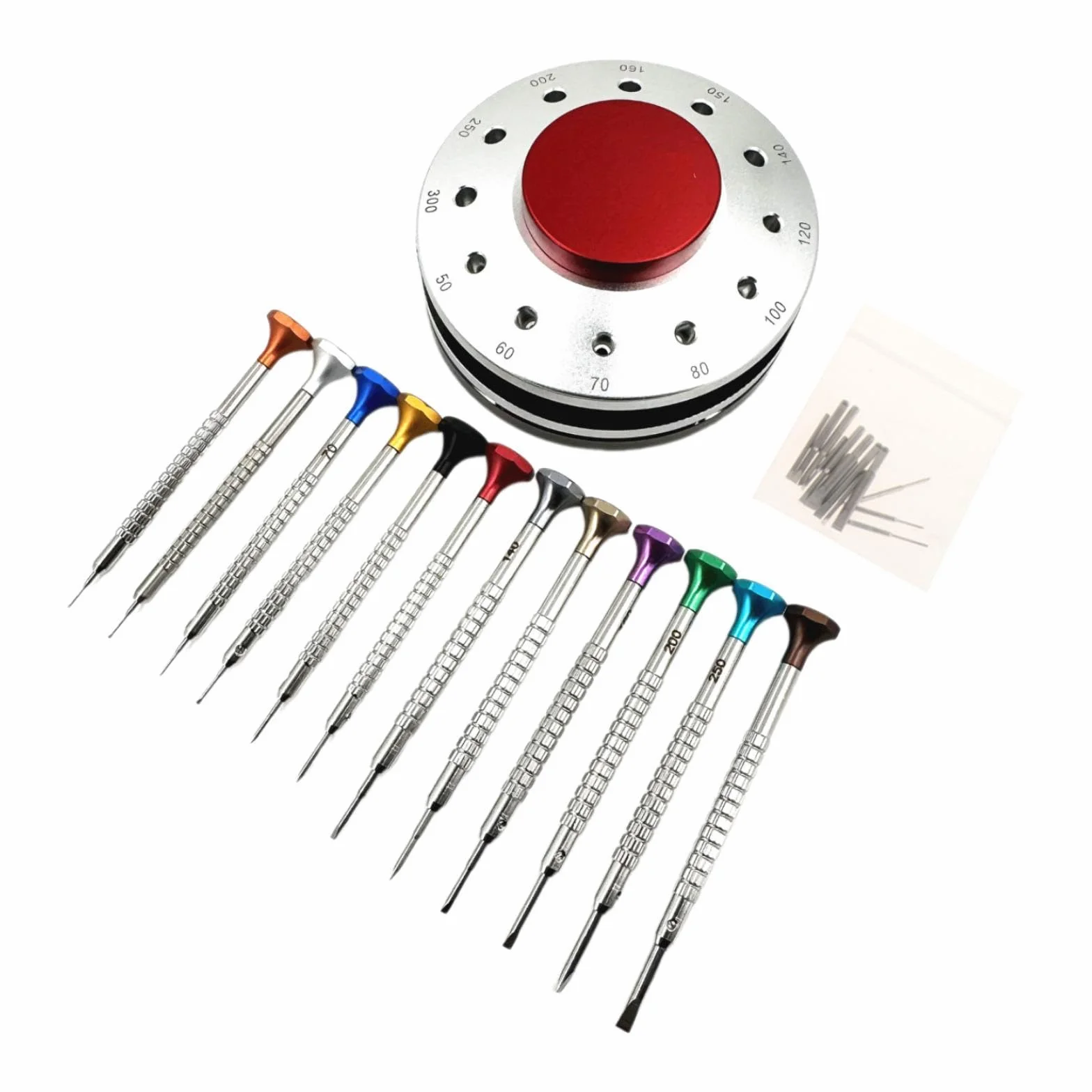 Juego de Destornilladores para Relojes, Destornillador de Relojero, Herramientas Manuales Profesionales para Bricolaje, Herramienta Giratoria Portátil, Base de Plata
