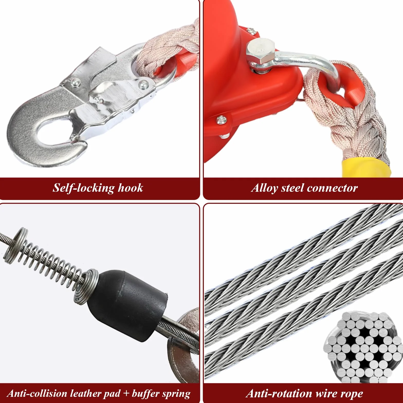 Dispositivo Anticaidas Retráctil, Rojo Linea de Vida Retractil Homologado 200 KG, 10m Arnés de Seguridad Anticaídas Retráctil Trabajo en Tejados/Altura(Rojo - 2 Piezas,10m)