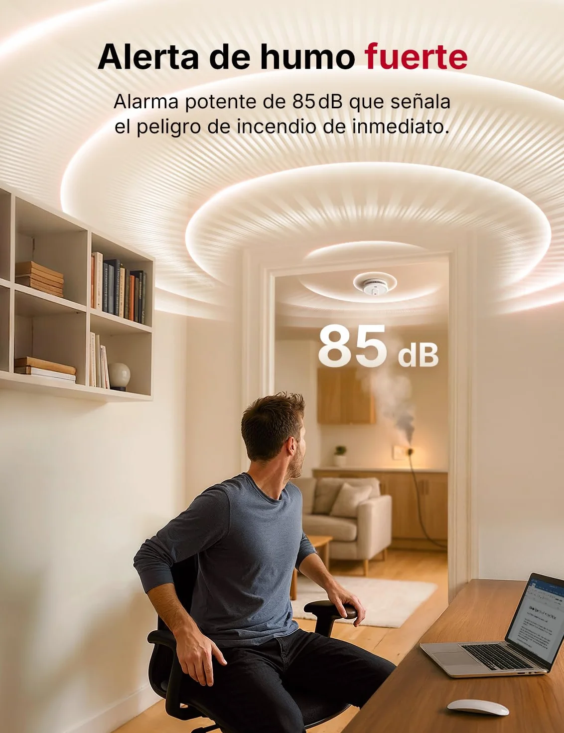 X-Sense Detector de humo con 10 años de vida útil de la batería, alarma de incendio magnética sin perforación, modo de espera sin parpadeo, ultrafino, botón de prueba/silencio, XS0G-SN, pack de 1