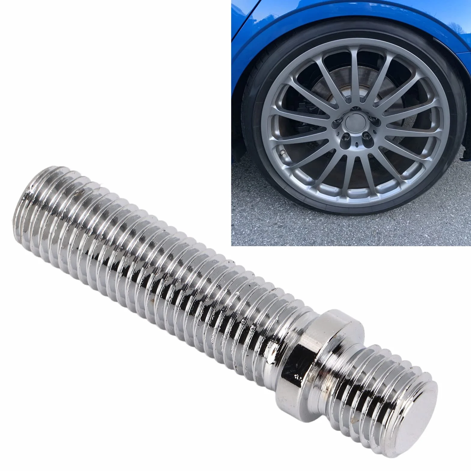 Fydun Conversión de Pernos de Rueda, 20 Piezas 58mm Espárrago de Rueda Extendido Longitud del Vástago de 41 Mm Adaptador de Espárragos para Pernos de Conversión de Rueda para(M12x1.25 to M12x1.5)