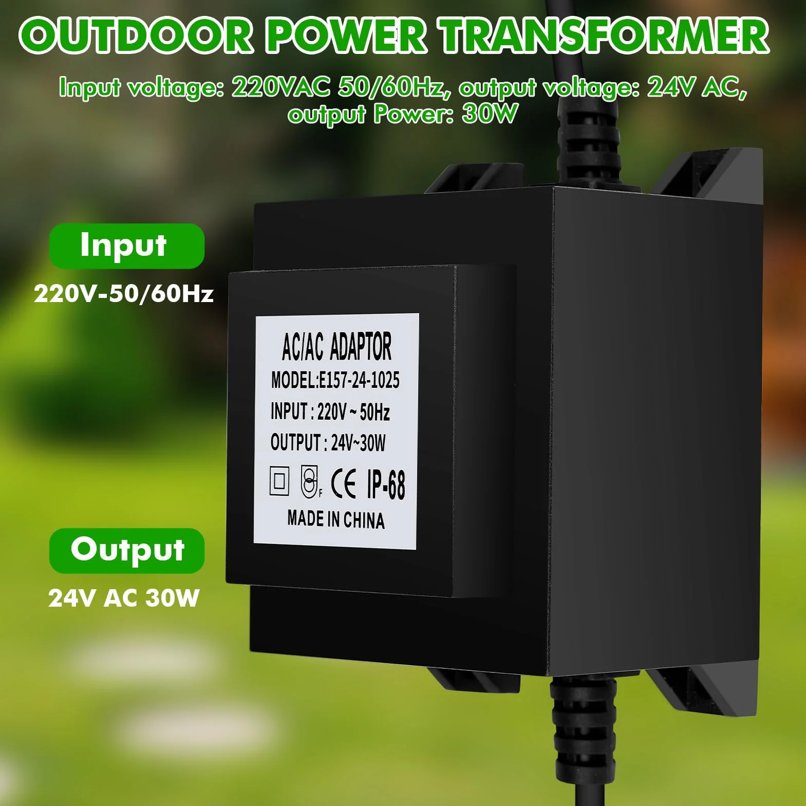 BuyWeek Transformador 220v a 24v Transformador de Potencia LED CA 24 V/30 W protección contra sobrecargas, sobrecalentamiento y cortocircuitos, apto para iluminación LED y bombas de estanque