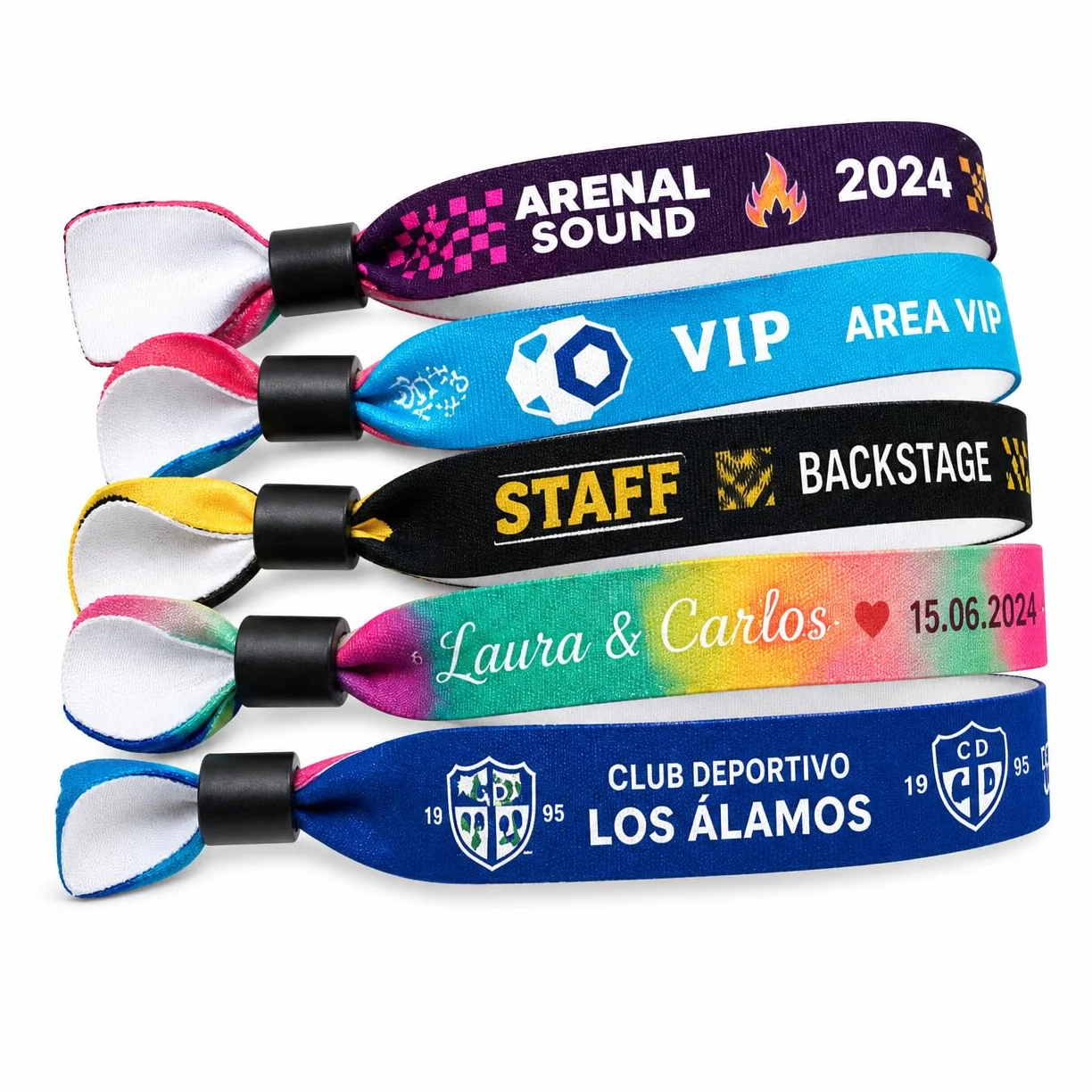 Pulseras Personalizadas de Tela para Eventos, Festivales, Fiestas, Identificación VIP - Fabricación Española