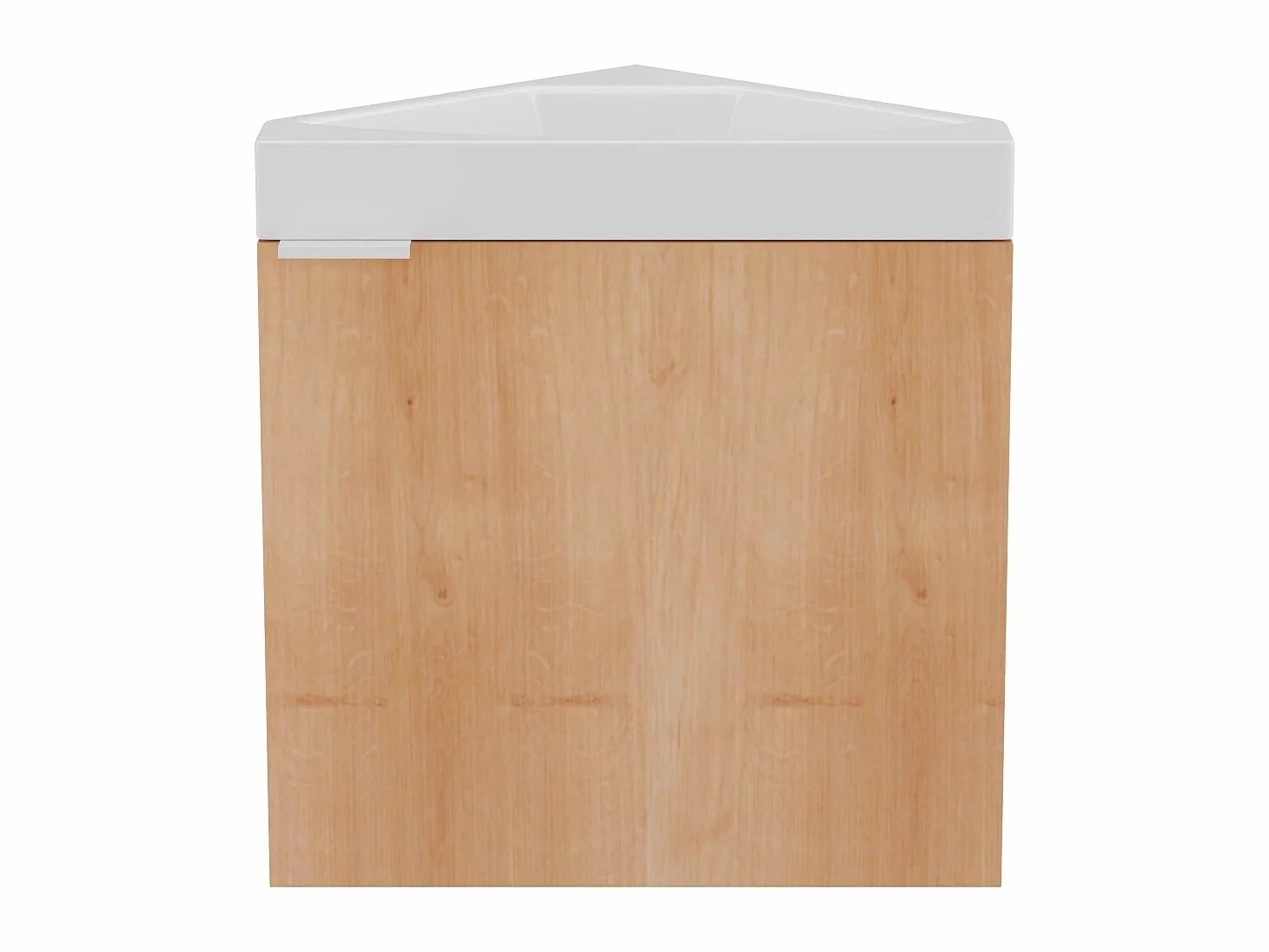 Vente-unique - Mueble Flotante esquinero con Lavabo en Color Natural Claro - 56 cm - MANODO