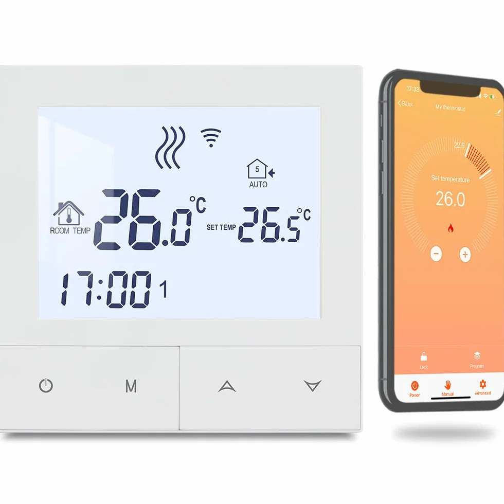 Termostato Caldera WiFi Beok Calefaccion de Gas Natural Agua.Programación Digital Inteligente Compatible con Alexa y Asistente de Google.Termostato Inalámbrico Integrado 3A TDS72-WIFI-WPB