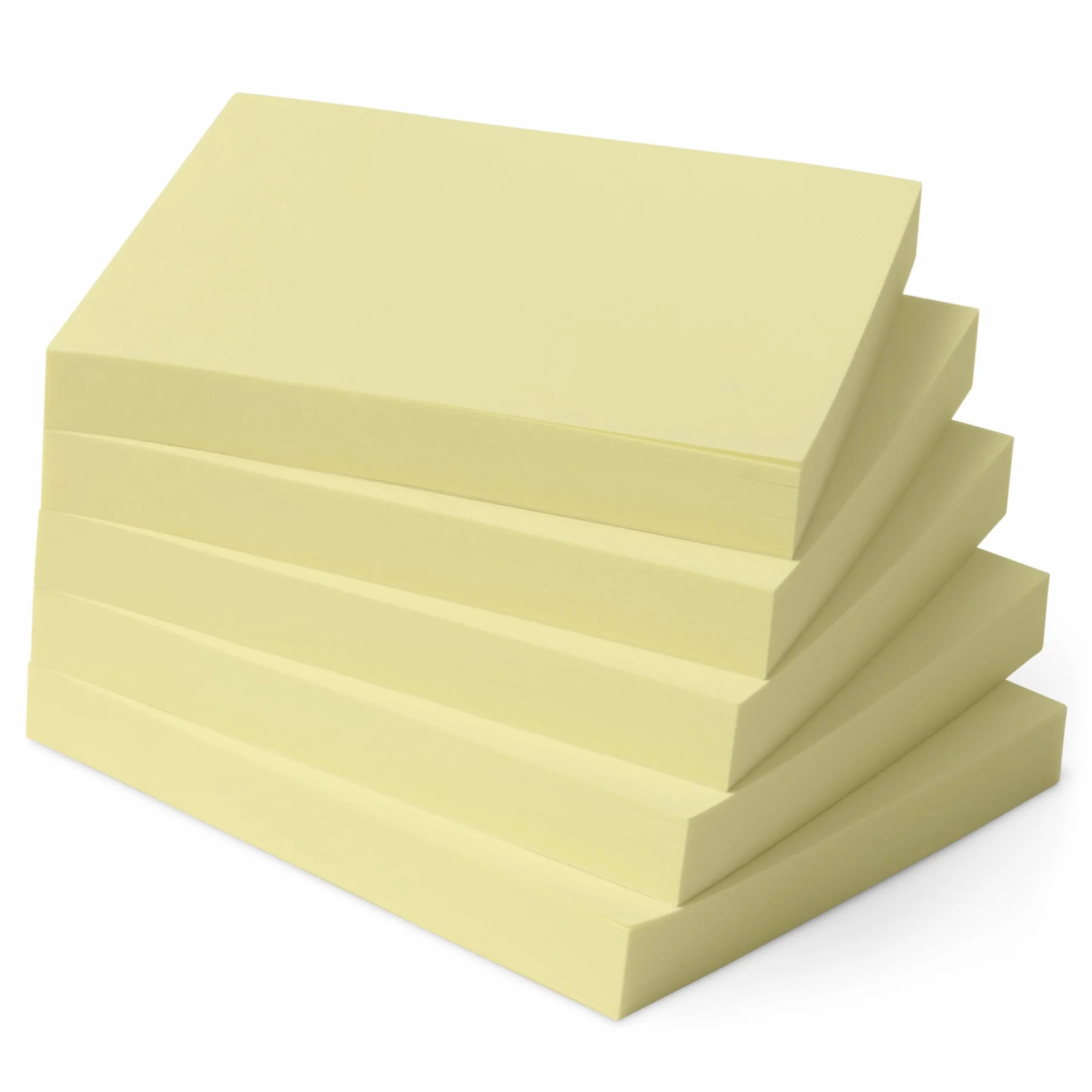 Amazon Basics Cuadrado Notas adhesivas, blocs autoadhesivos, Paquete de 5, 7.6 x 7.6 cm, Amarillo