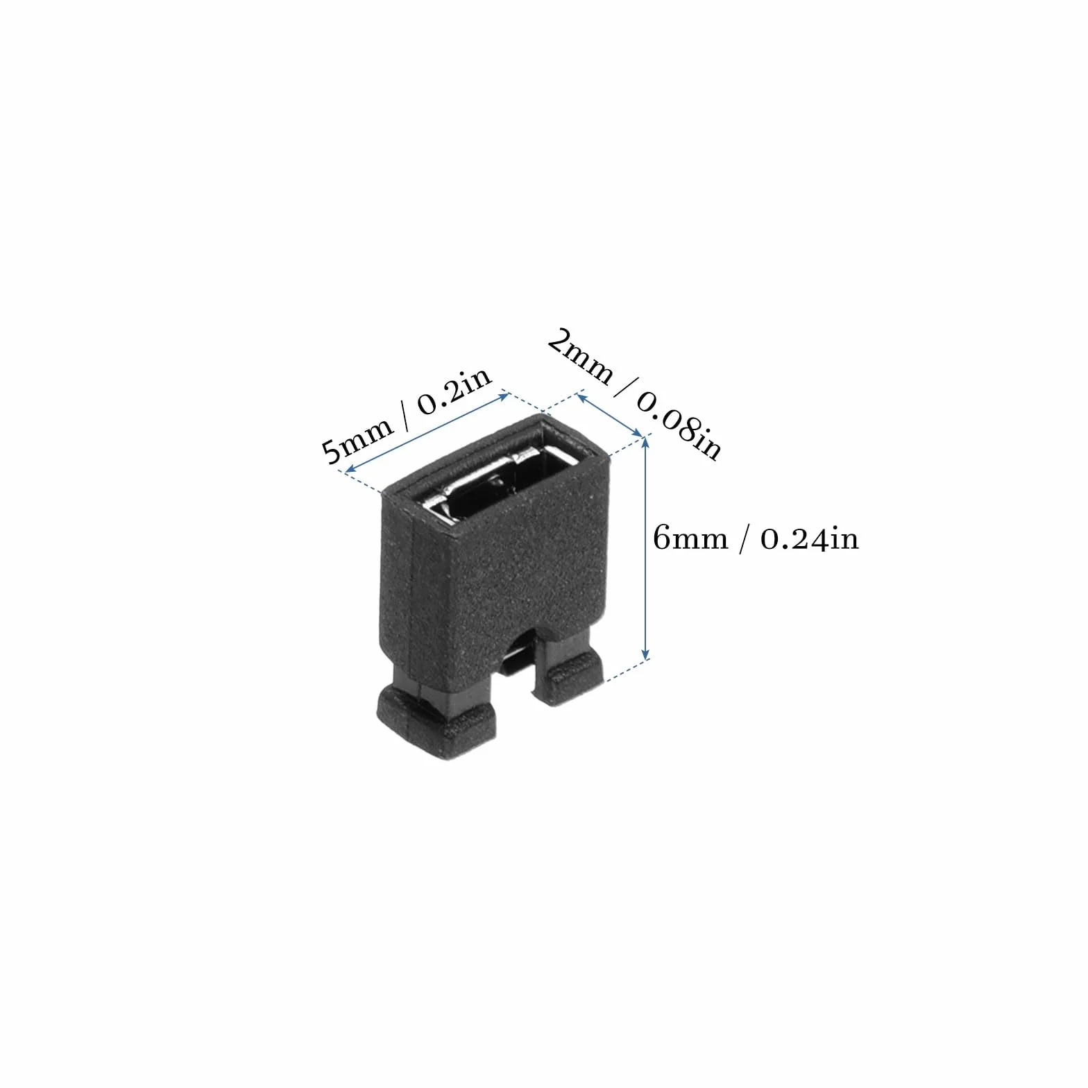 QUARKZMAN Tapón de Cortocircuito Mini de 2.54mm x 100Pcs con 2 Terminales Tapón de Puente Estándar para Placa Base y Disco Duro [Negro]