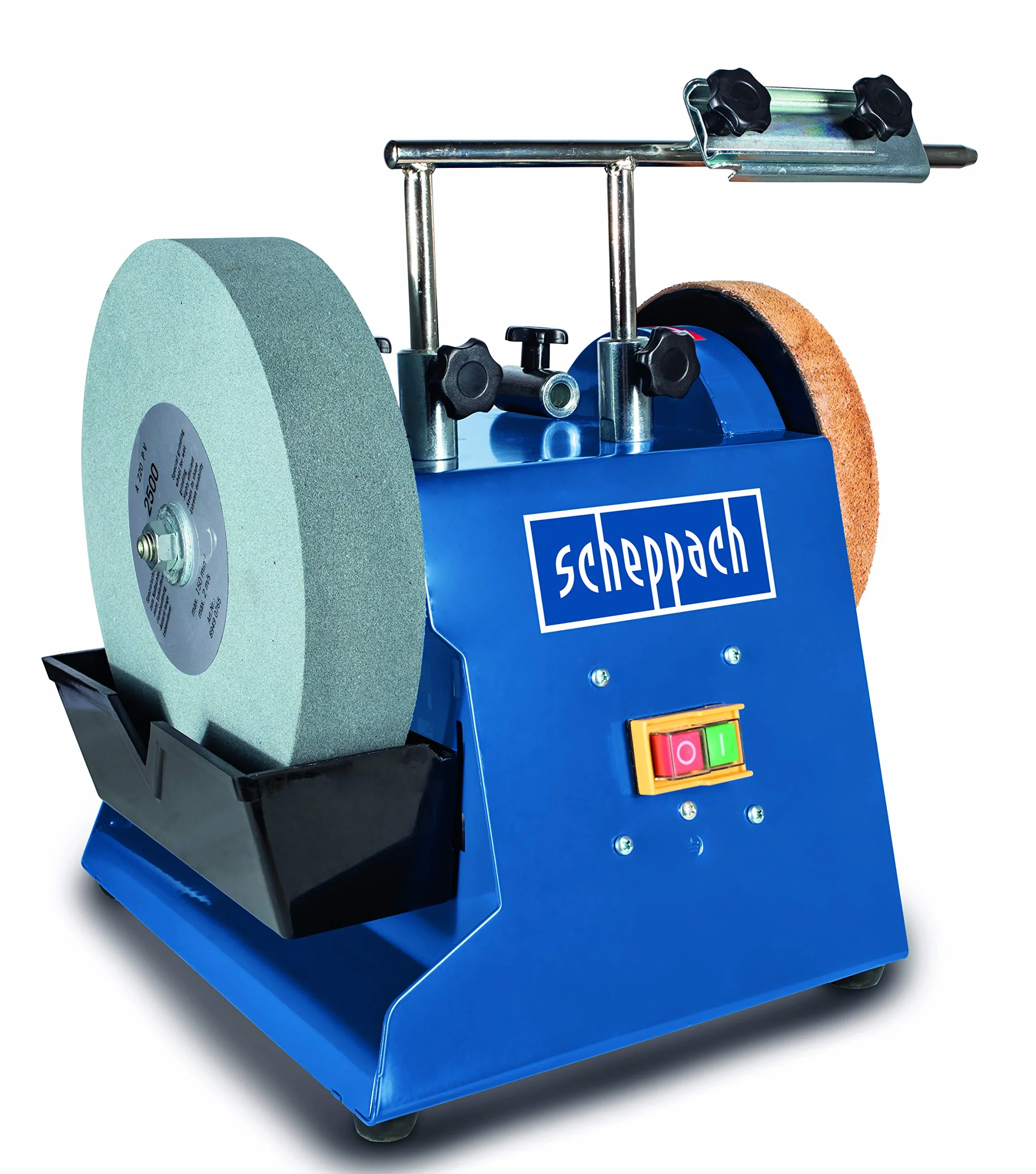 Scheppach TIGER 2500 - Afiladora de piedra mojada, 1 unidad, Azul / Plateado / Negro