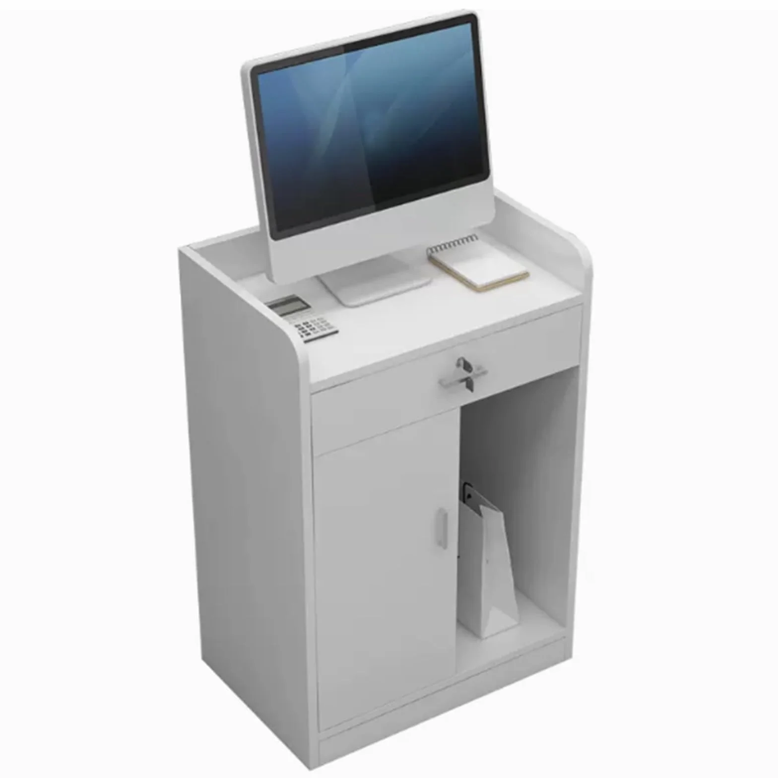 Cajas Registradoras Mostrador De Escritorio Madera Blanca para Supermercados Tiendas Hoteles
