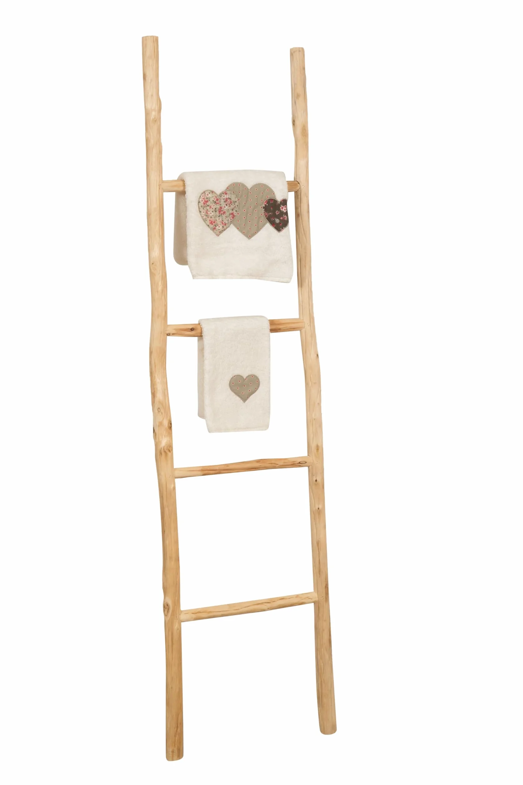 Biscottini Escalera toallero baño 148 x 36 x 3 – Escalera decorativa de madera – Toallero de bambú