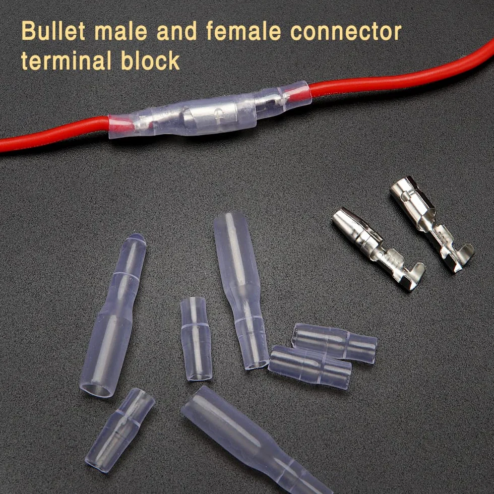 YIXISI 200 Piezas Kit de Conectores de Bala de Latón 3.9 mm Macho y Hembra con Cubierta de Aislamiento