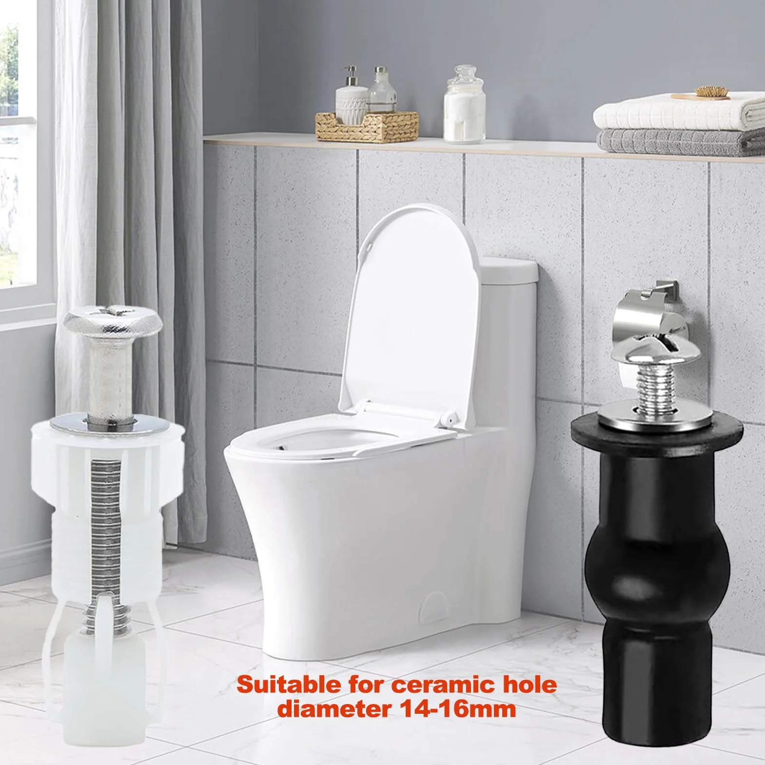Tornillos Tapa WC Universal Nailon Fijación Bisagra Asiento Inodoro 2 Piezas