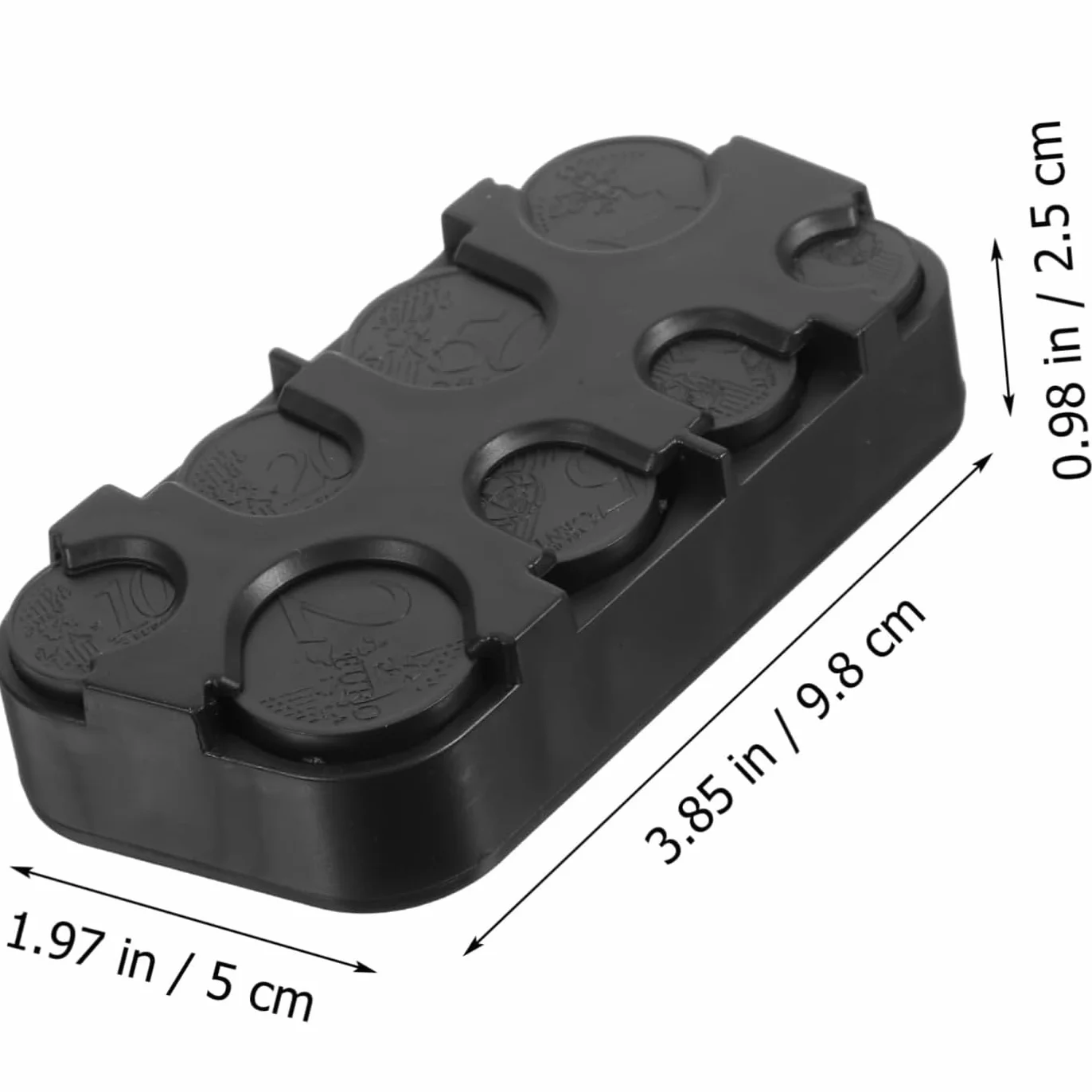 TECHZOCO Porta Monedas Euro, Estuche para Monedas, Dispensador, 8 Compartimentos, Plástico Negro