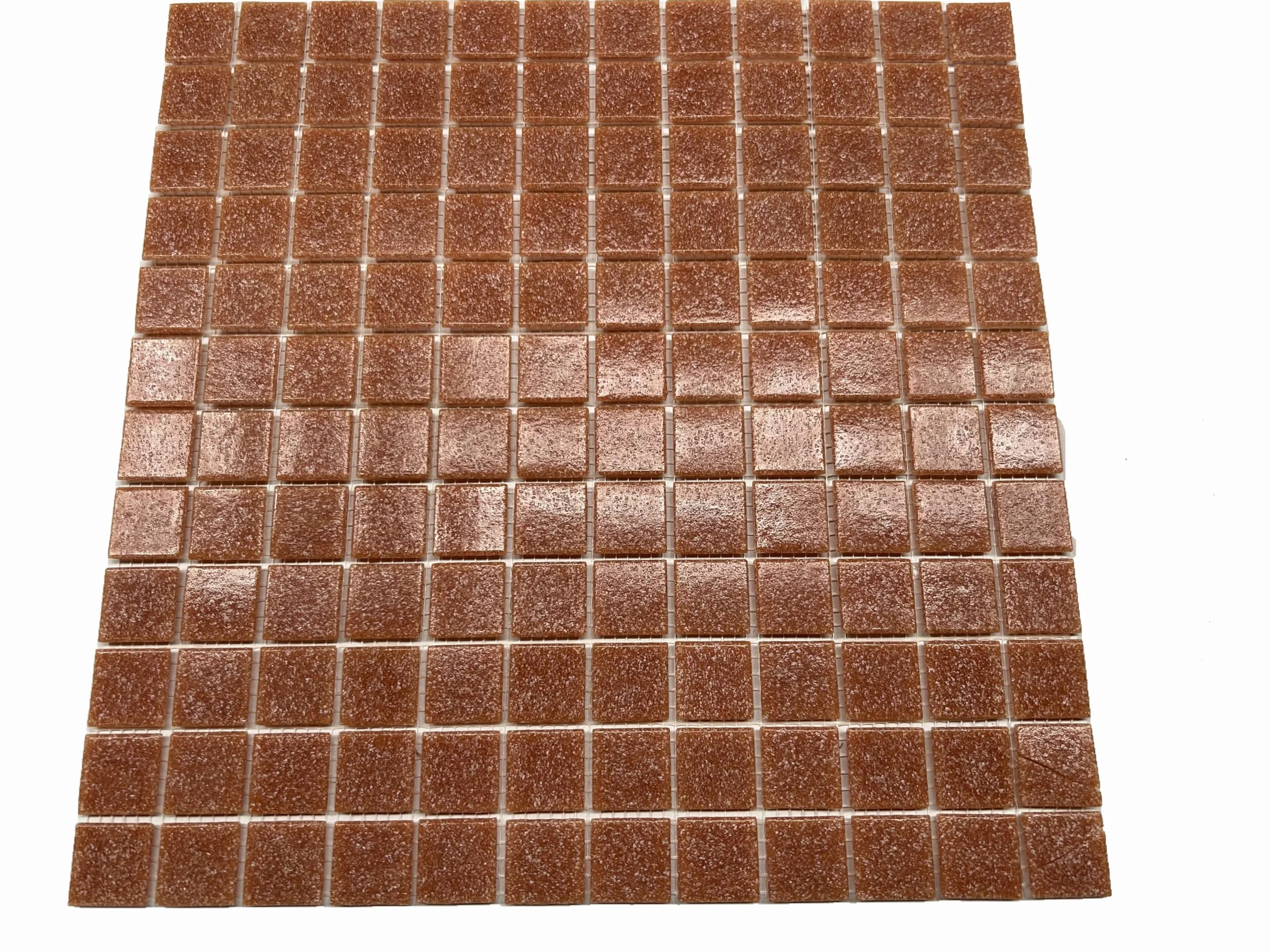 Malla acrilica de gresite color marrón, 2,5x2,5cm, mallas de 30x30