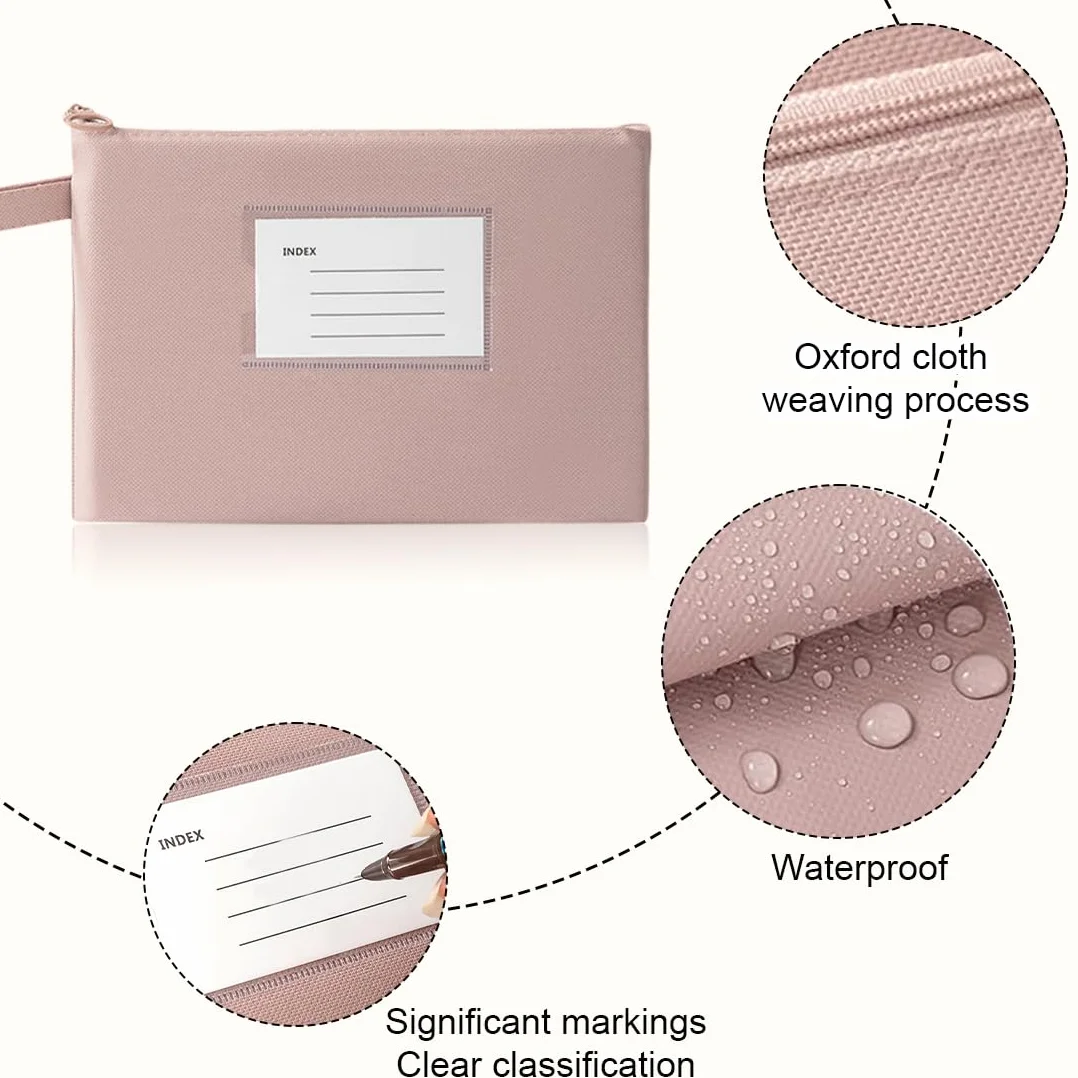Bolsa para Guardar Dinero con Cremallera Oxford A5 21x15cm 5 Piezas