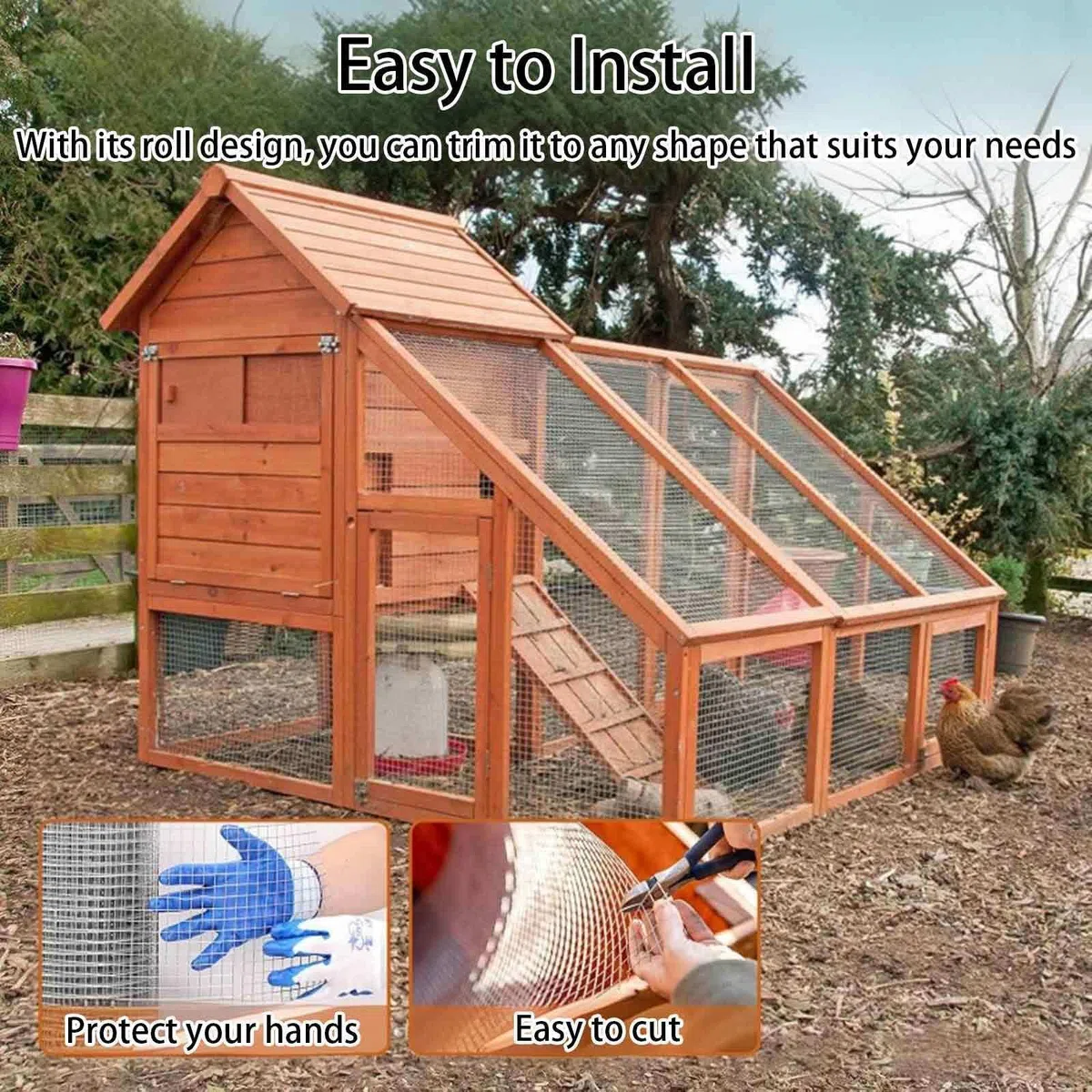 Malla Metalica Galvanizada Disponible En Varios Tamaños Acero inoxidable Malla Gallinero Cercado Para Cerdos Y Cabras En Patios, Jardines Y Campos,10mm*10m
