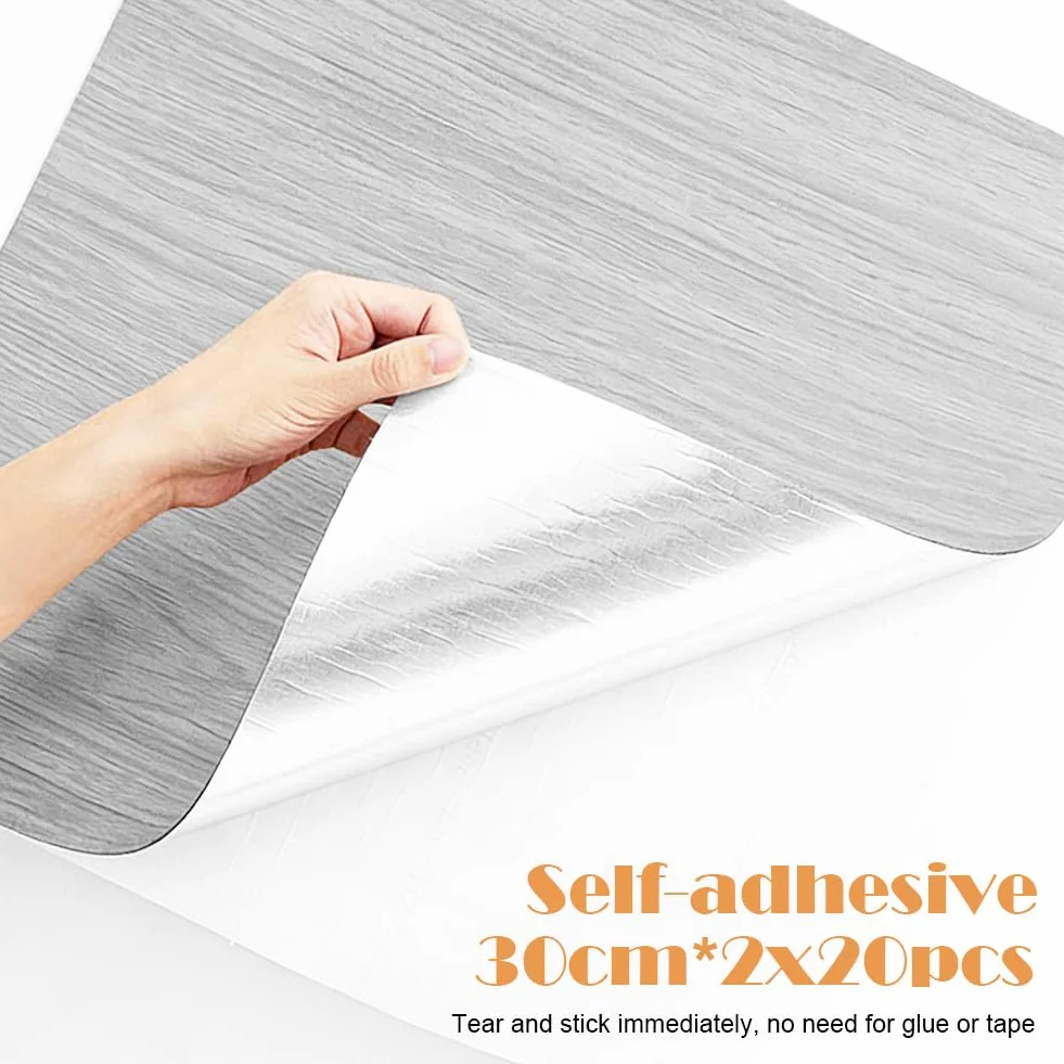 CEWROM Paneles de pared 3D de grano de madera, 20 unidades de paneles de pared autoadhesivos, papel pintado 3D paneles de pared autoadhesivos PVC resistente al agua, 30 x 30 cm, azulejos impermeables