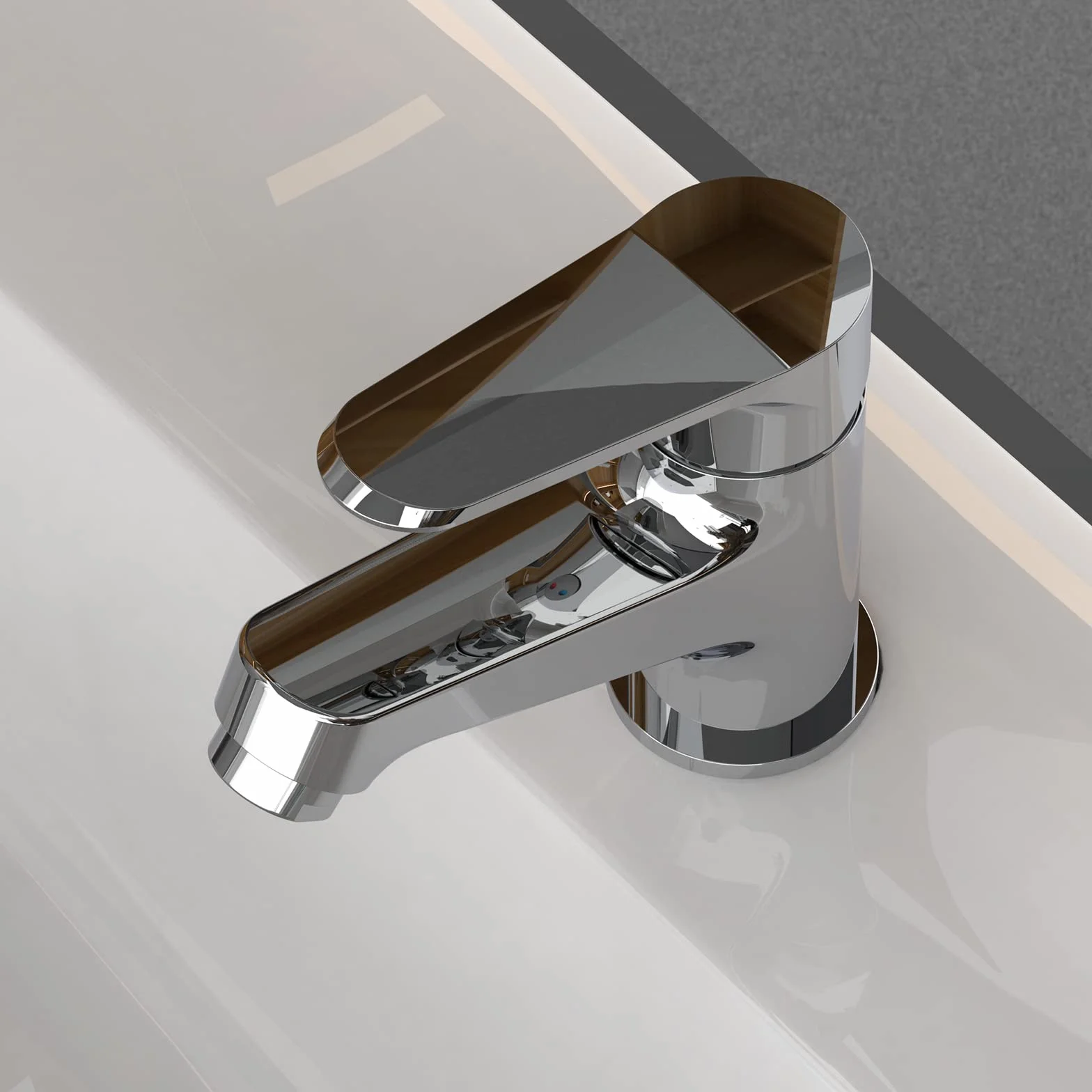 Ibergrif M11059 Grifo de Lavabo de Latón Cromado, 72 mm | Monomando para agua fría y caliente con cartucho cerámico, aireador, conexión G3/8 y accesorios de montaje