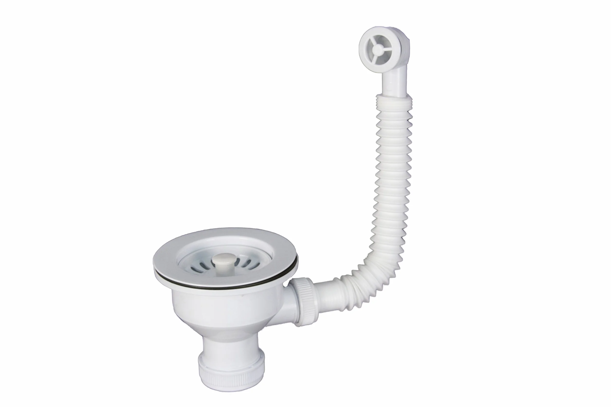 Válvula cesta con rebosadero blanco
