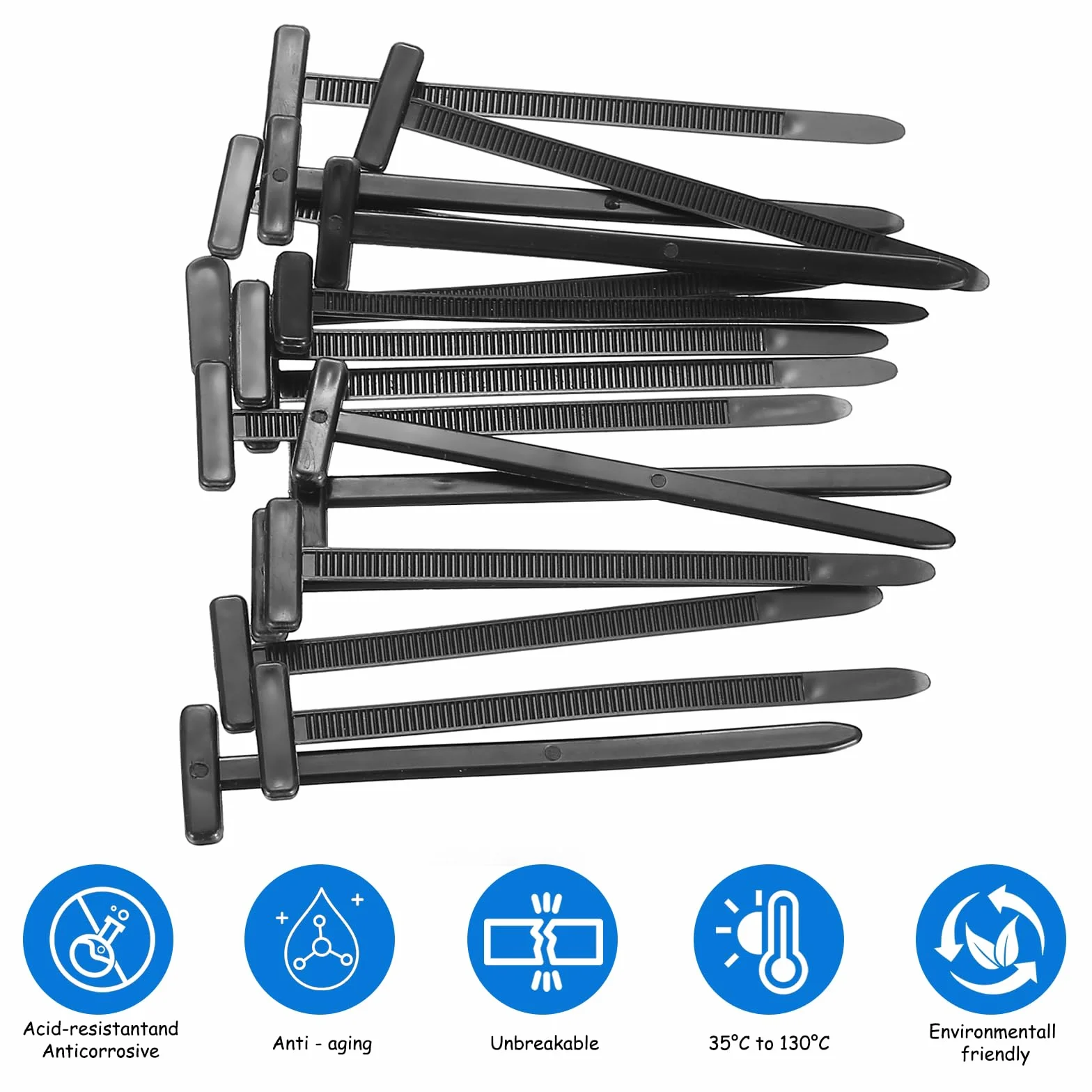 100 PcsBridas Plastico, Hebillas Universales de Nailon para Bridas de Cables, Nylon Universal Cable Tie Buckle, Soporte de Nailon Autoblocante Resistente, Bridas para Coche Reparación