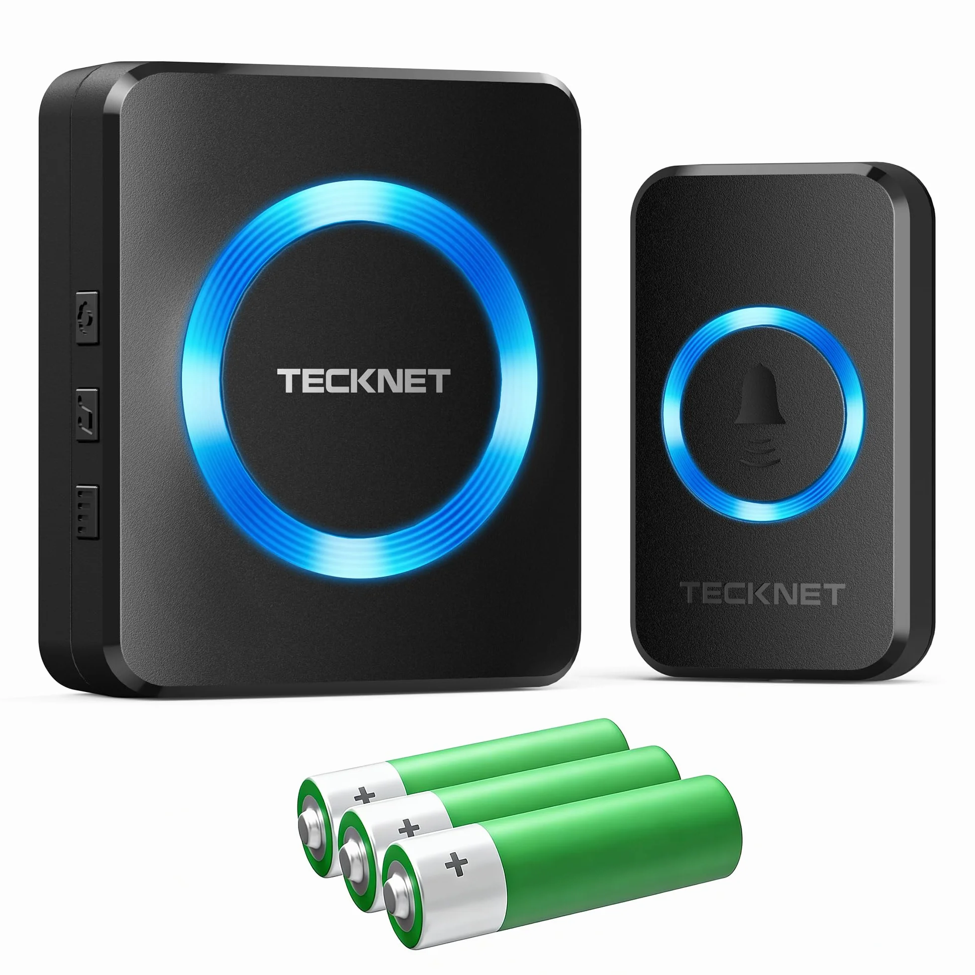TECKNET Timbre Inalámbrico con Batería, 400 m, IP65, Resistente al Agua, 5 Niveles de Volumen, 60 Melodías