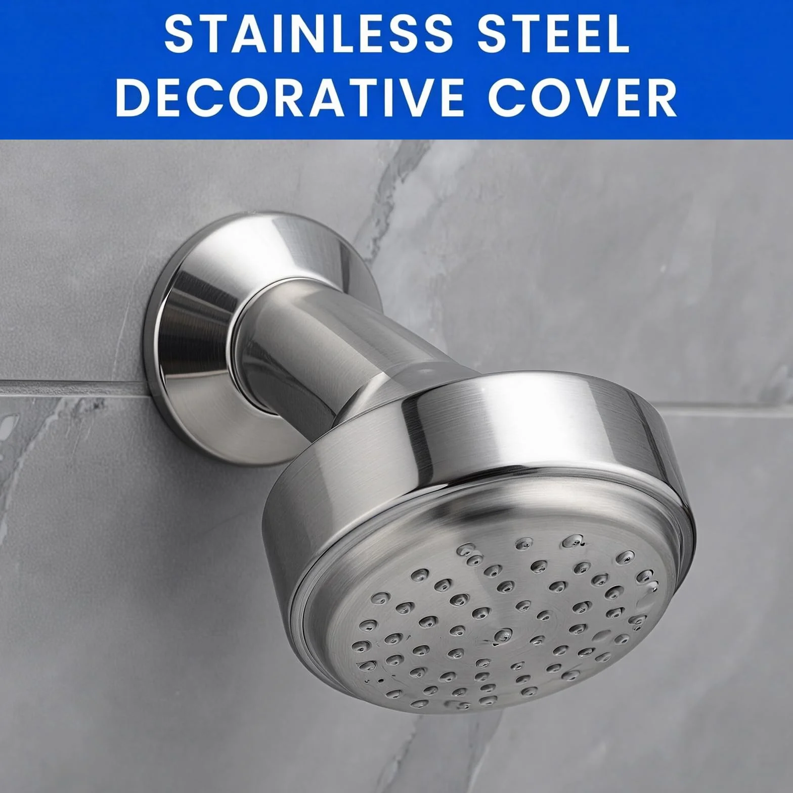 Rosetón Acero Inoxidable 3/4" Ø27 mm x Ø66 mm x 30 mm para Grifo de Ducha y Agua Caliente