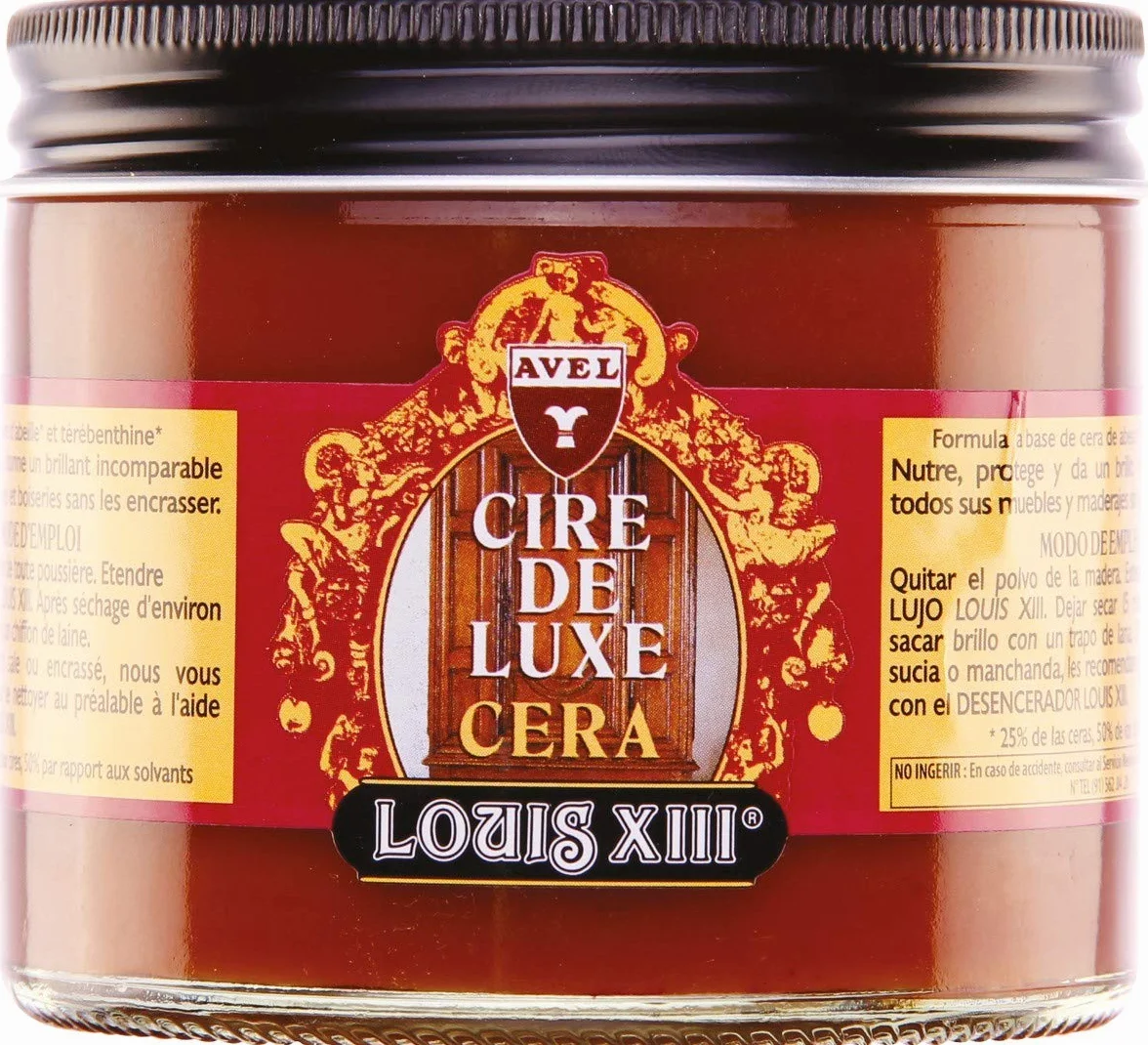 Louis XIII Cera de Lujo para Madera 500 ml – Pasta con Cera de Abeja y Carnauba | Nutre, Protege y Abrillanta | Acabado Satinado Profesional | Incoloro (02)