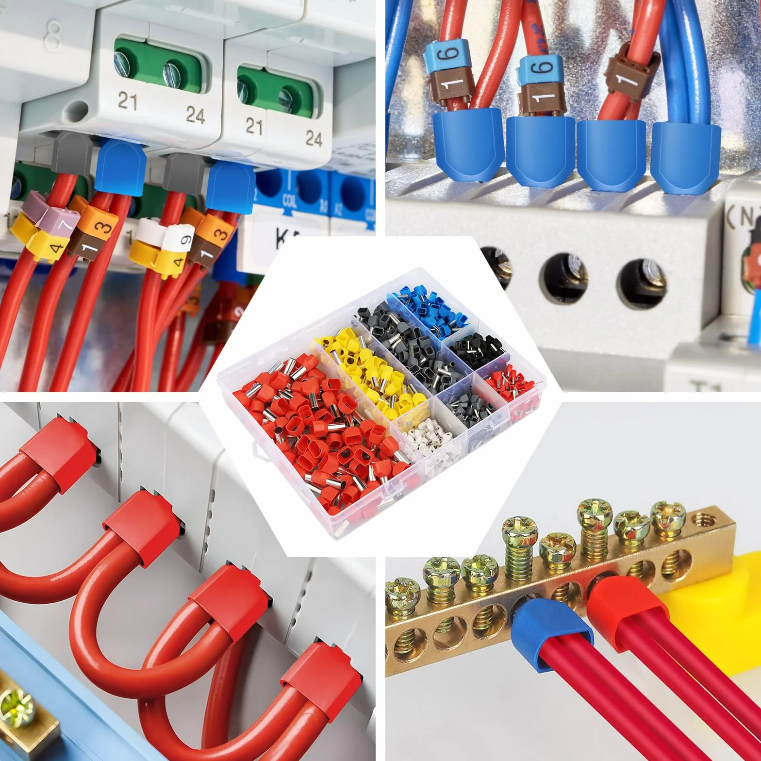 Lytool 750 Piezas Doble Terminales Cables Eléctricos 0.5-10mm² Kit de Conectores