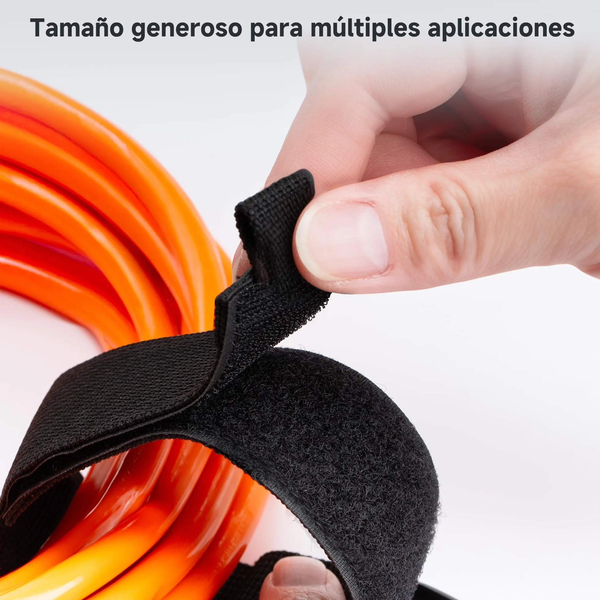 Cable Matters Paquete de 5 correas organizadoras para cables de extensión con hebilla metálica, capacidad de carga de 36 kg, soporte para cables de extensión con correas autoadherentes de 40 x 3,8 cm