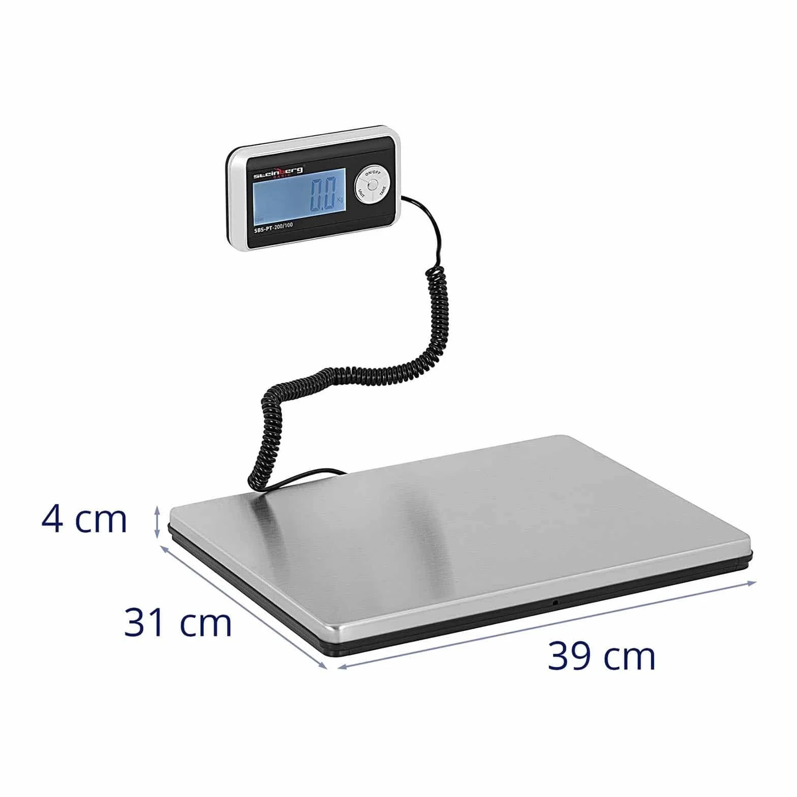 Steinberg BASIC SBS-PT-200/100 Báscula para paquetería digital 200 kg 100 g LCD externo