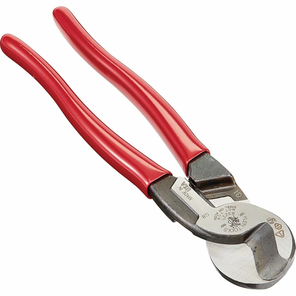 Klein Tools 63225 - Cortador de cable, 9 pulgadas de alto apalancamiento para cables de aluminio, cobre y comunicación