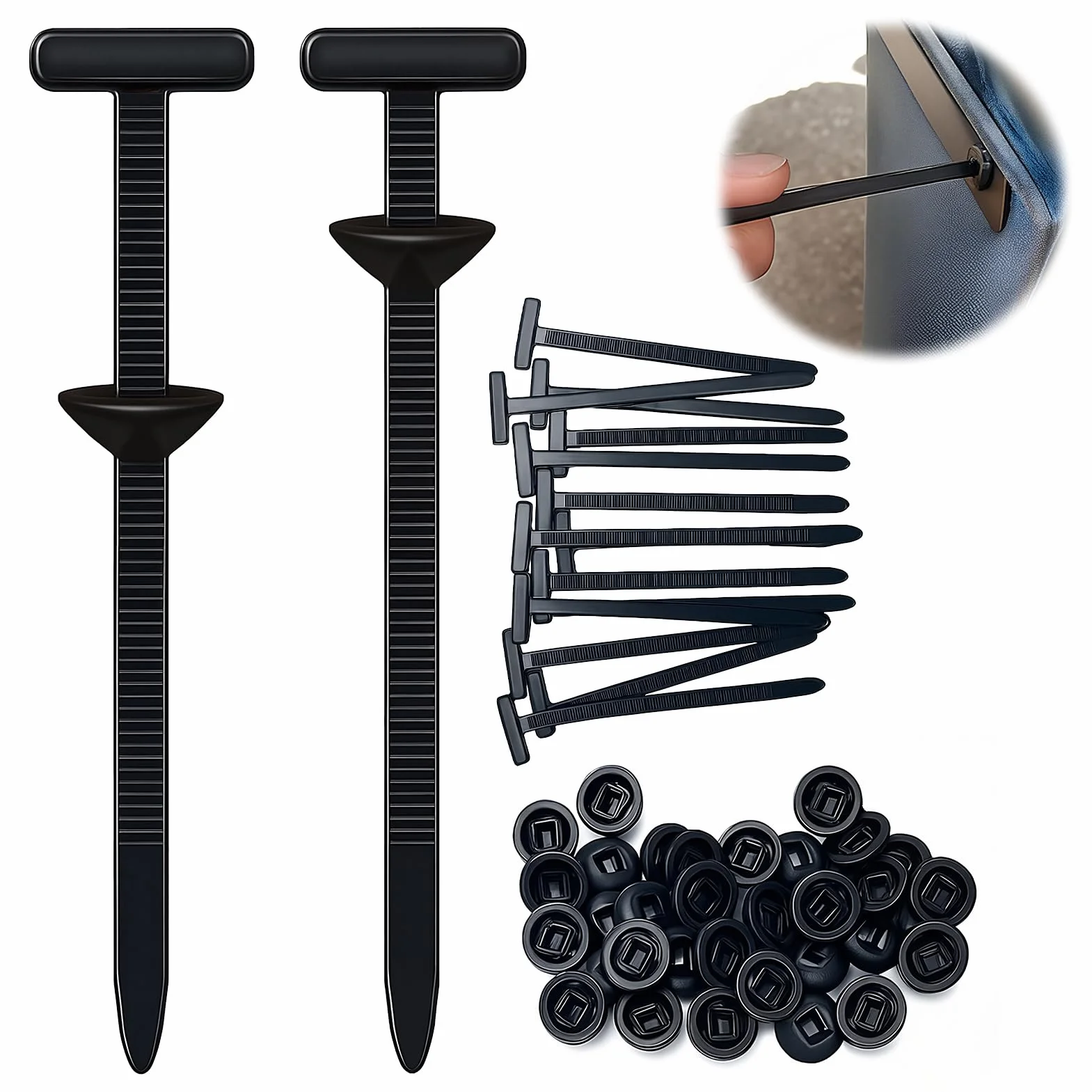 Hebilla Universal para Bridas de Nailon, Abrazaderas Plastico, Soporte de Nailon Autoblocante Resistente con Cierre Automático para Automóviles, Hogar, Reparaciones y Maquinaria (50 Juegos)