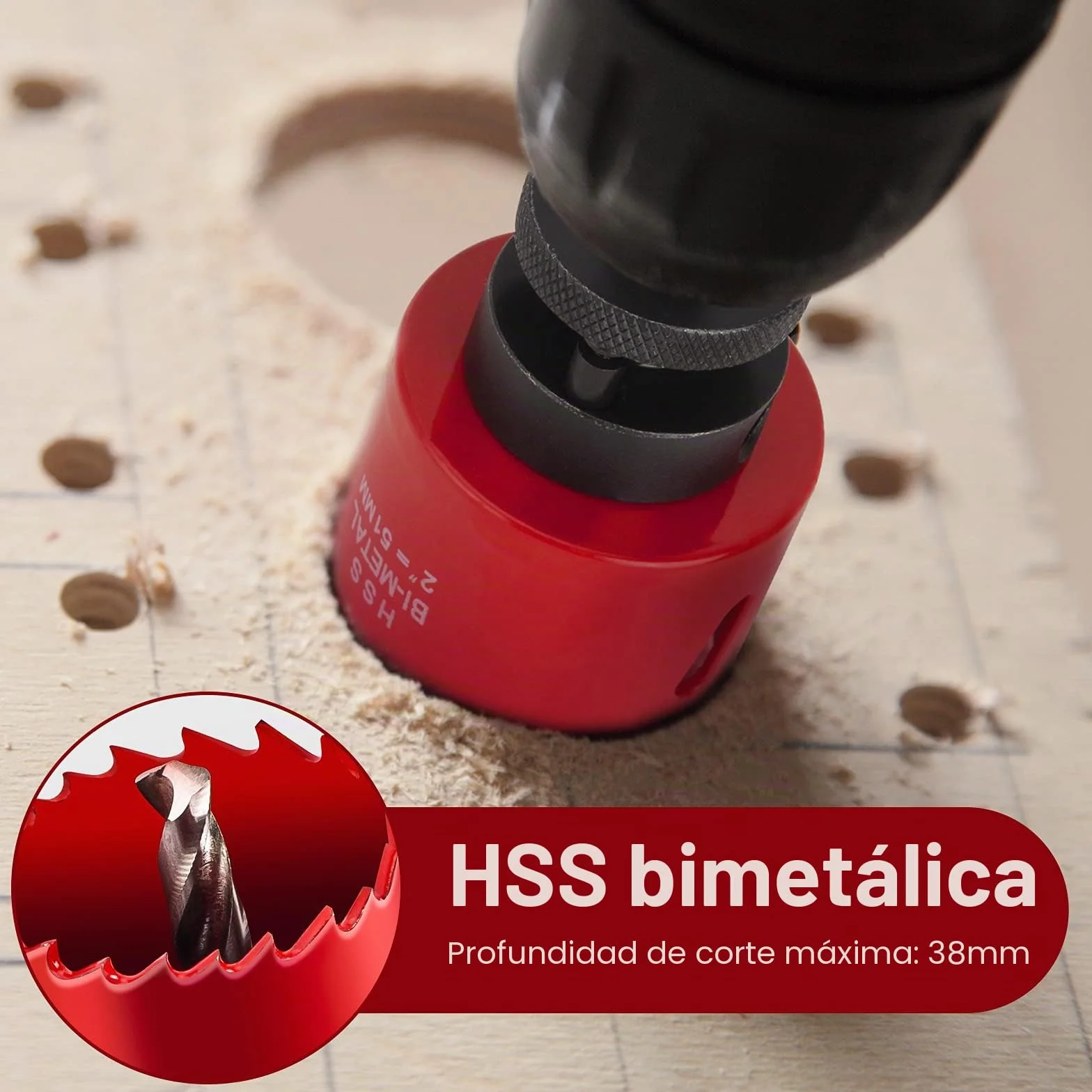 19PCS Juego de Coronas, Meinraum Sierras Perforadoras Bimetal 19-68mm, Conjunto de Broca Perforadora Bimetálica para Taladrar Aluminio, Madera, Tablero de PVC, Plástico y Metal