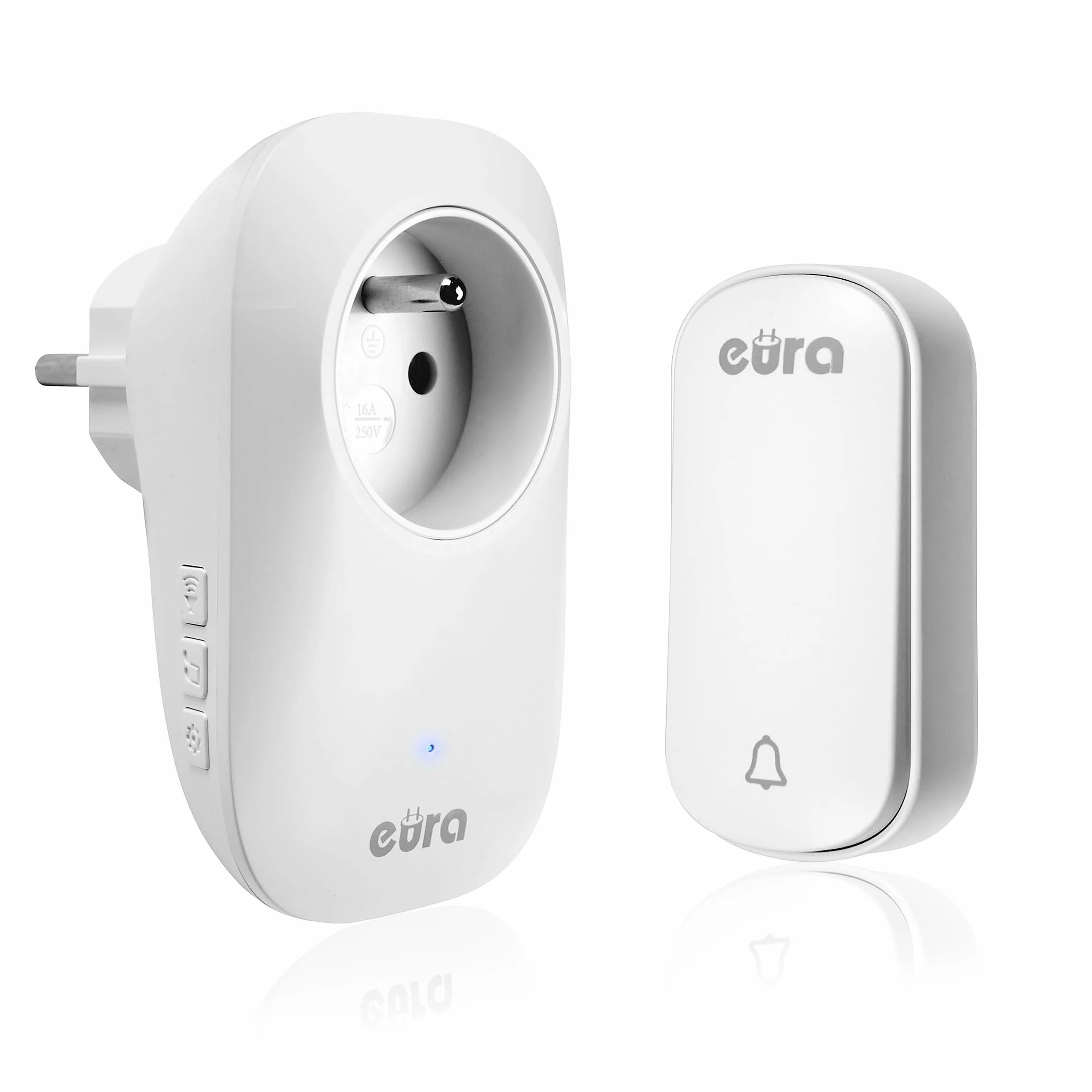 Timbre inalámbrico sin batería SOUL WDP-91H2 con enchufe de ~ 230 V de Eura-Tech, para exteriores, resistente al agua, inalámbrico, alcance de 100 m, 58 melodías, 4 niveles de volumen